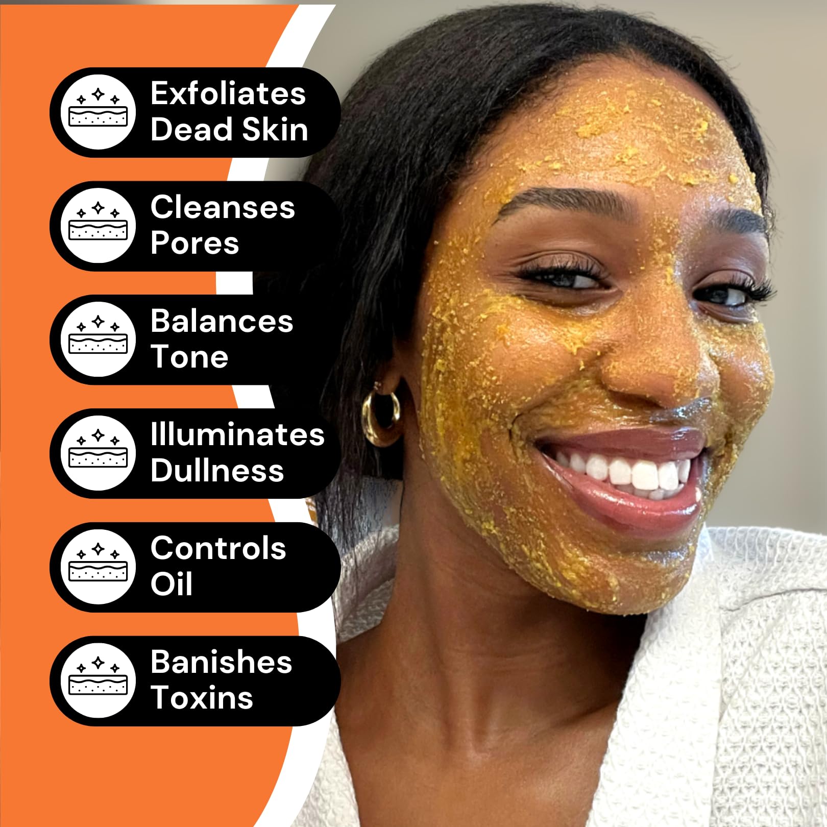 Minimo Glow Turmeric Face Scrub (Unscented) - Infused with Turmeric, Manuka Honey, Cinnamon, and Chamomile - Face Scrubber for A