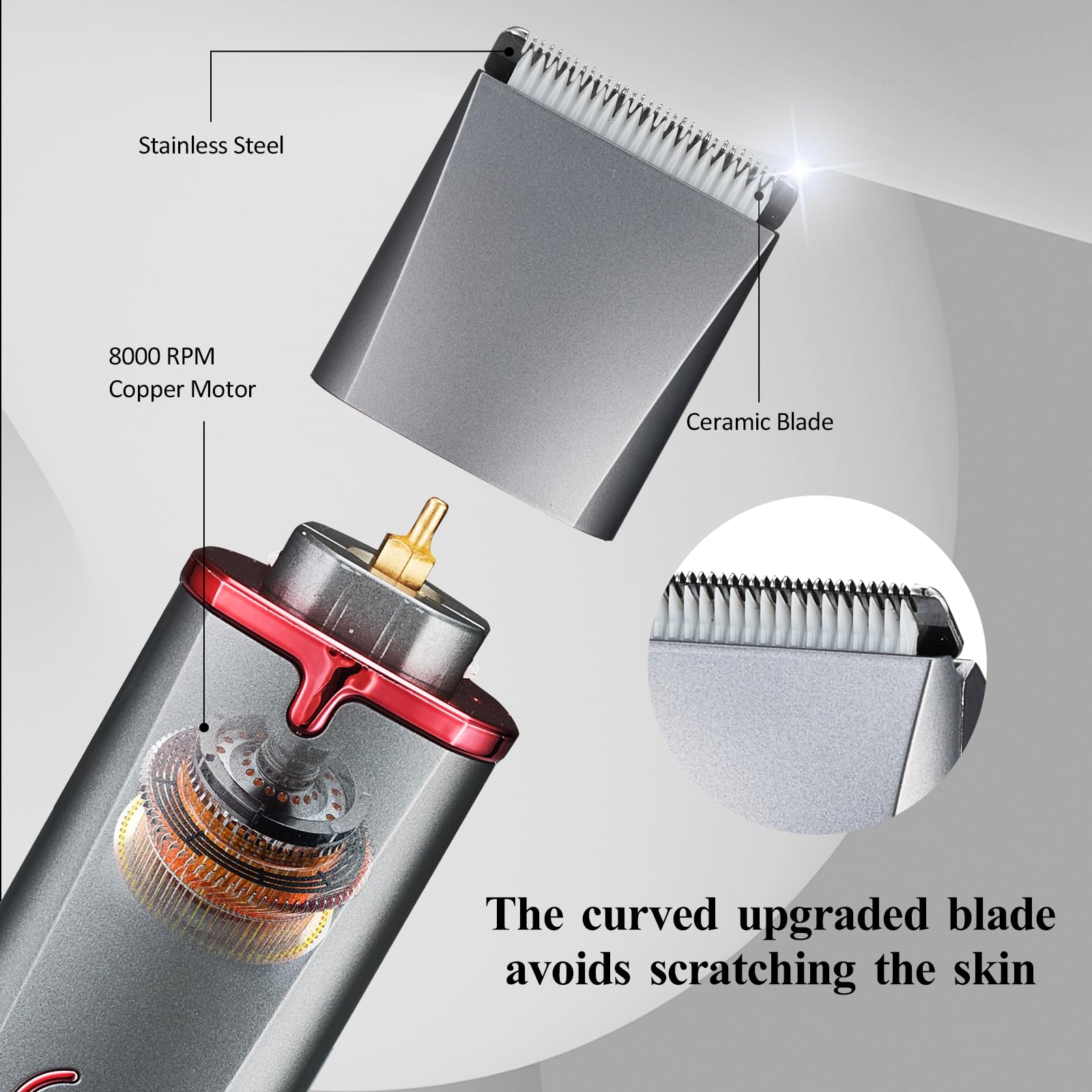 Orauley Electric Razors For Women, 3-In-1 Electric Lady Clipper Pubic Hair Trimmer-Painless Hair Removal Groomer Kit Rechargable