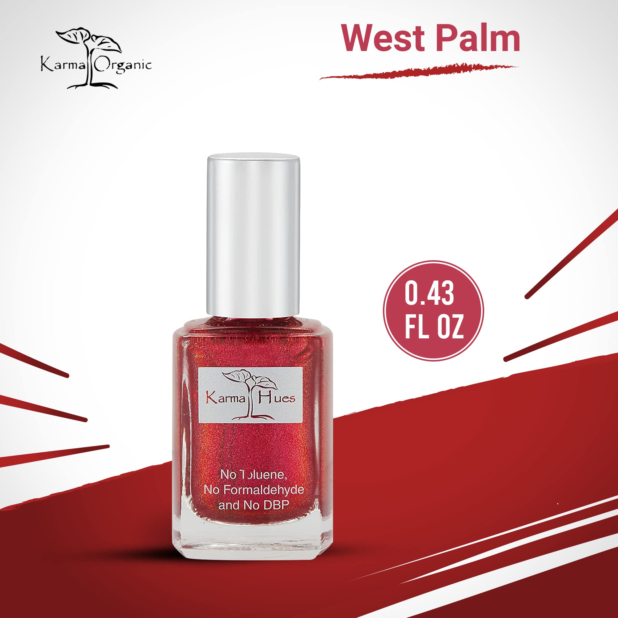 Karma Organic Natural Nail Polish-Non-Toxic Nail Art, Vegan and Cruelty-Free Nail Paint (West Palm)