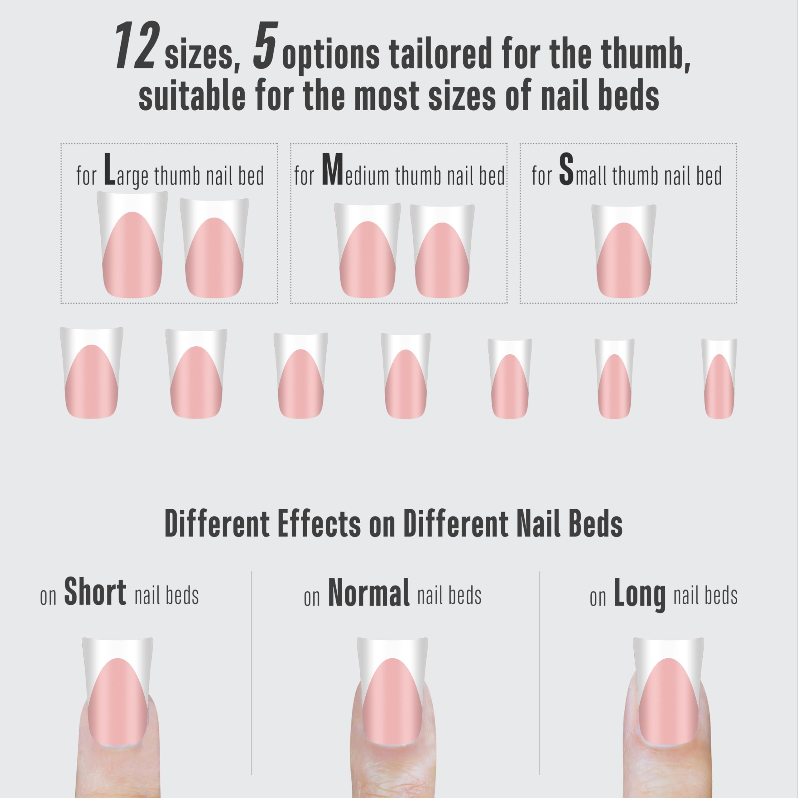 NOVO OVO White French Tip Short Duck Nail Tips Press on, BABY PINK Pre-designed Soft Gel Nail Extension, Extra thick Full Cover