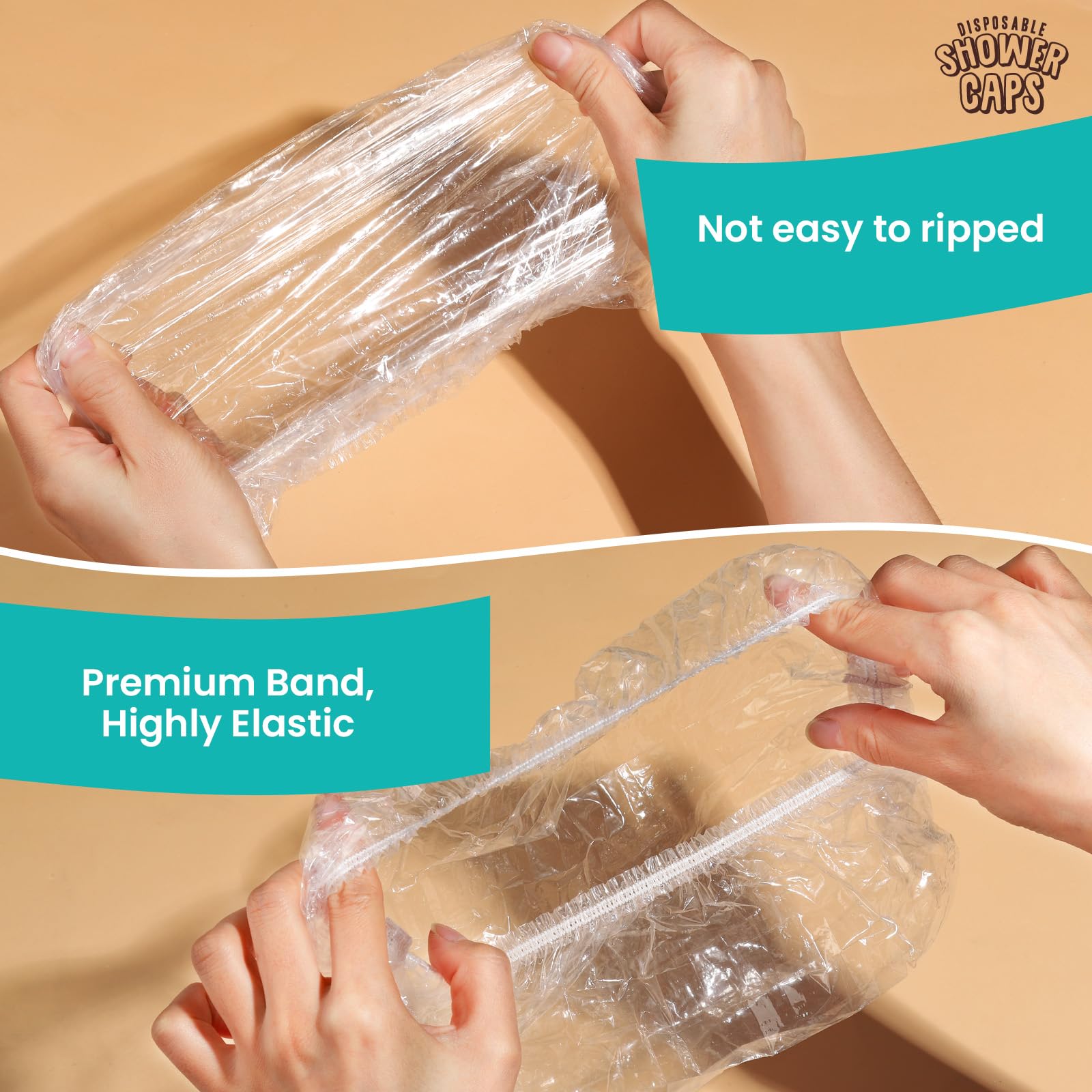 Leobro Disposable Shower Caps, 100 Pack Shower Caps, Shower Cap For Women Waterproof, Disposable Clear Plastic Shower Cap For Wo