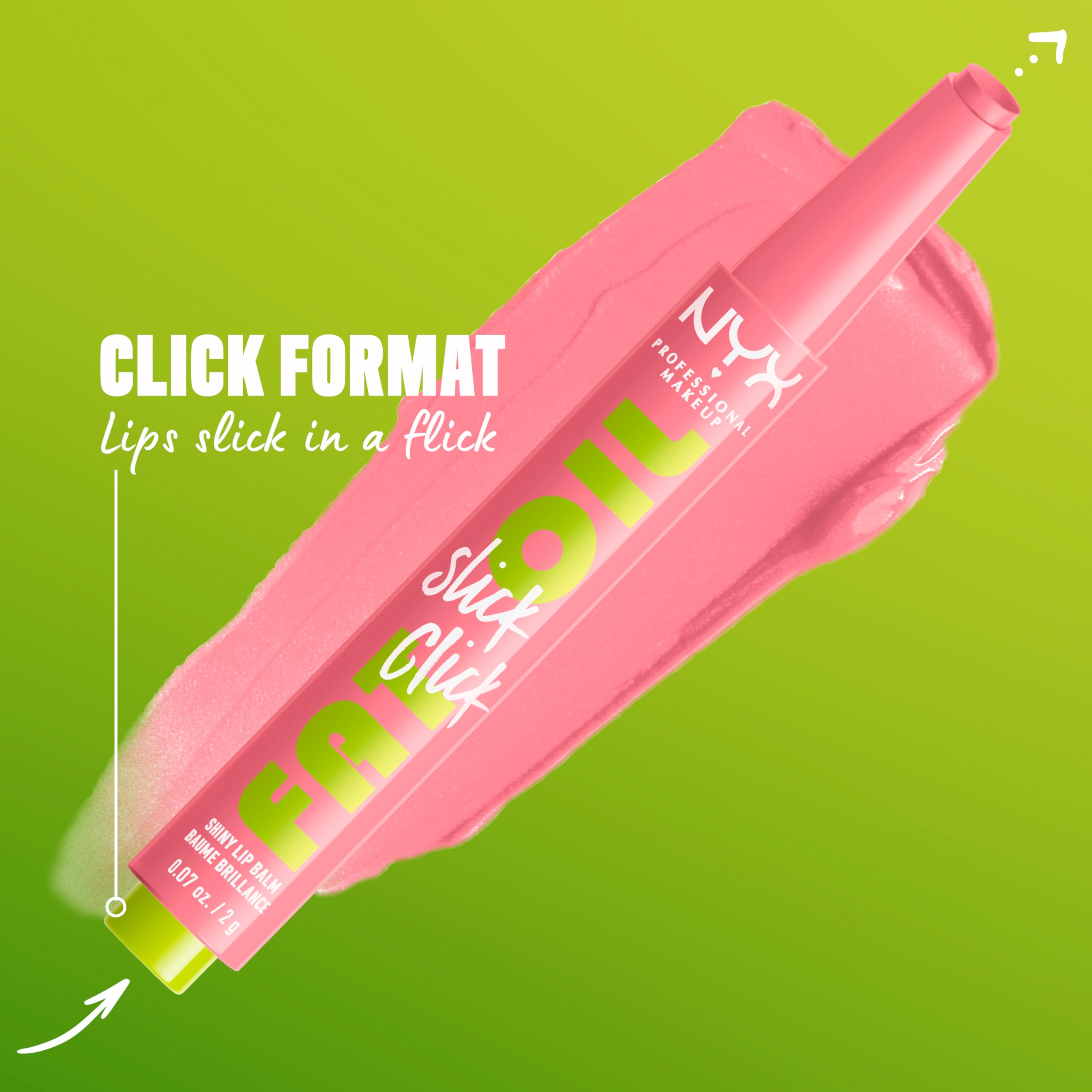 NYX PROFESSIONAL MAKEUP Fat Oil Slick Click, Lightweight, Buildable, Pigmented Vegan Lip Balm - Clout