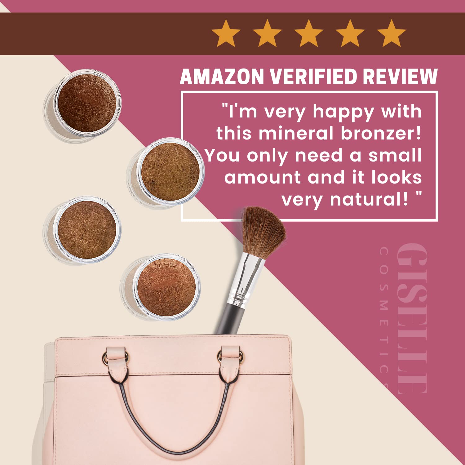 Giselle Cosmetics Selfish Bronzer: Organic Makeup With Eyeshadow Palette, Highlighter Makeup, Face Powder, Contour Palette, Trav