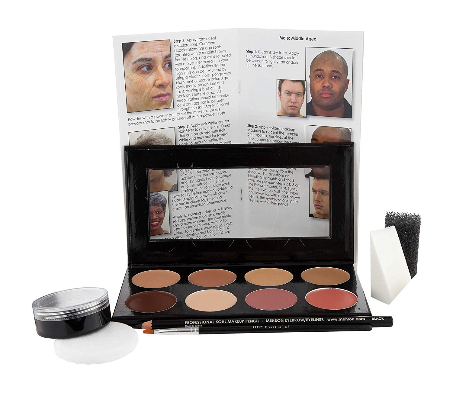 Mehron Makeup Mini-Pro Student Makeup Educational Kit (Medium Dark/Dark)