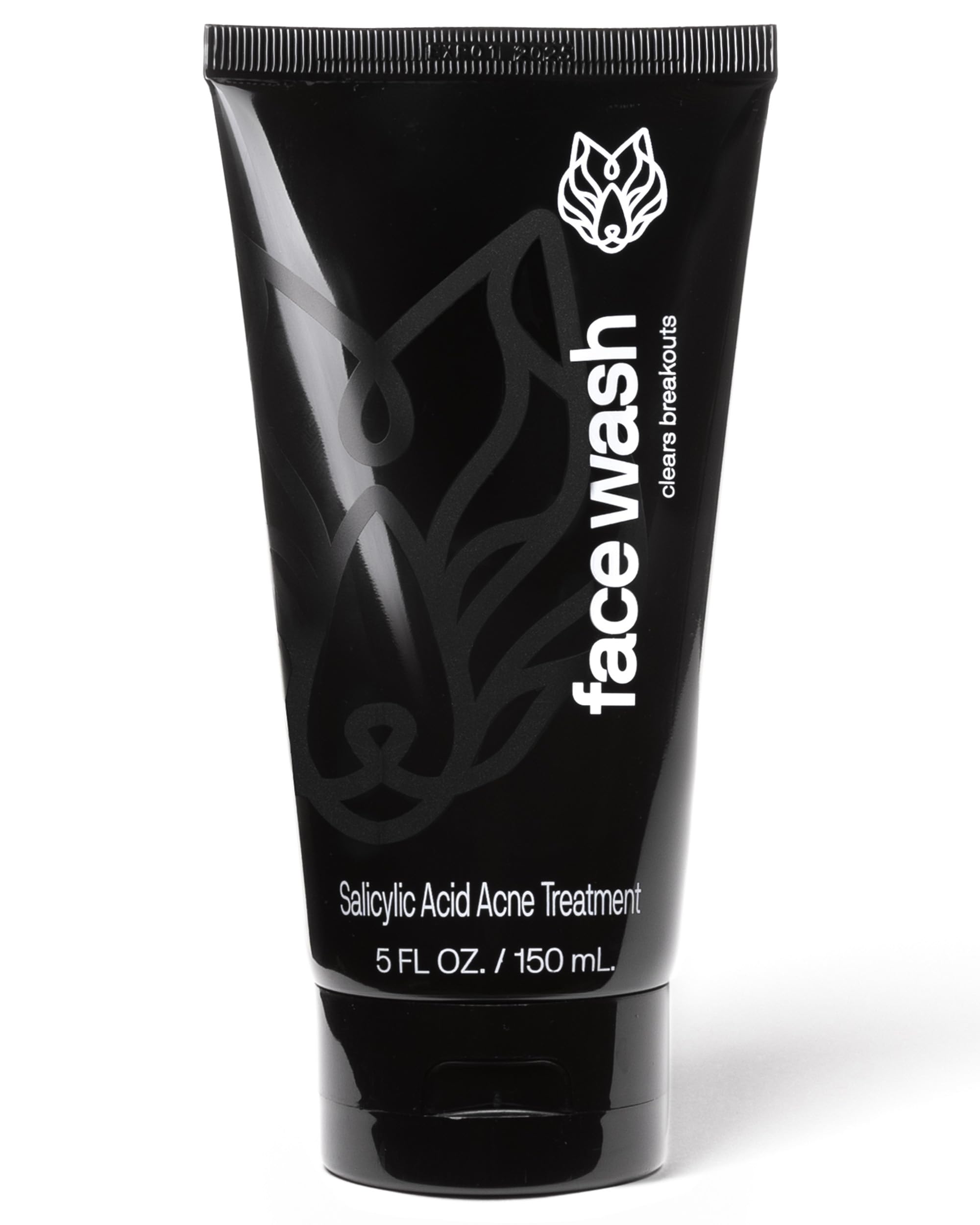 Black Wolf Mens Charcoal Powder Face Wash, 5 Fl Oz - Facial Cleanser Removes Unwanted Impurities from Your Skin and Soothes Irri