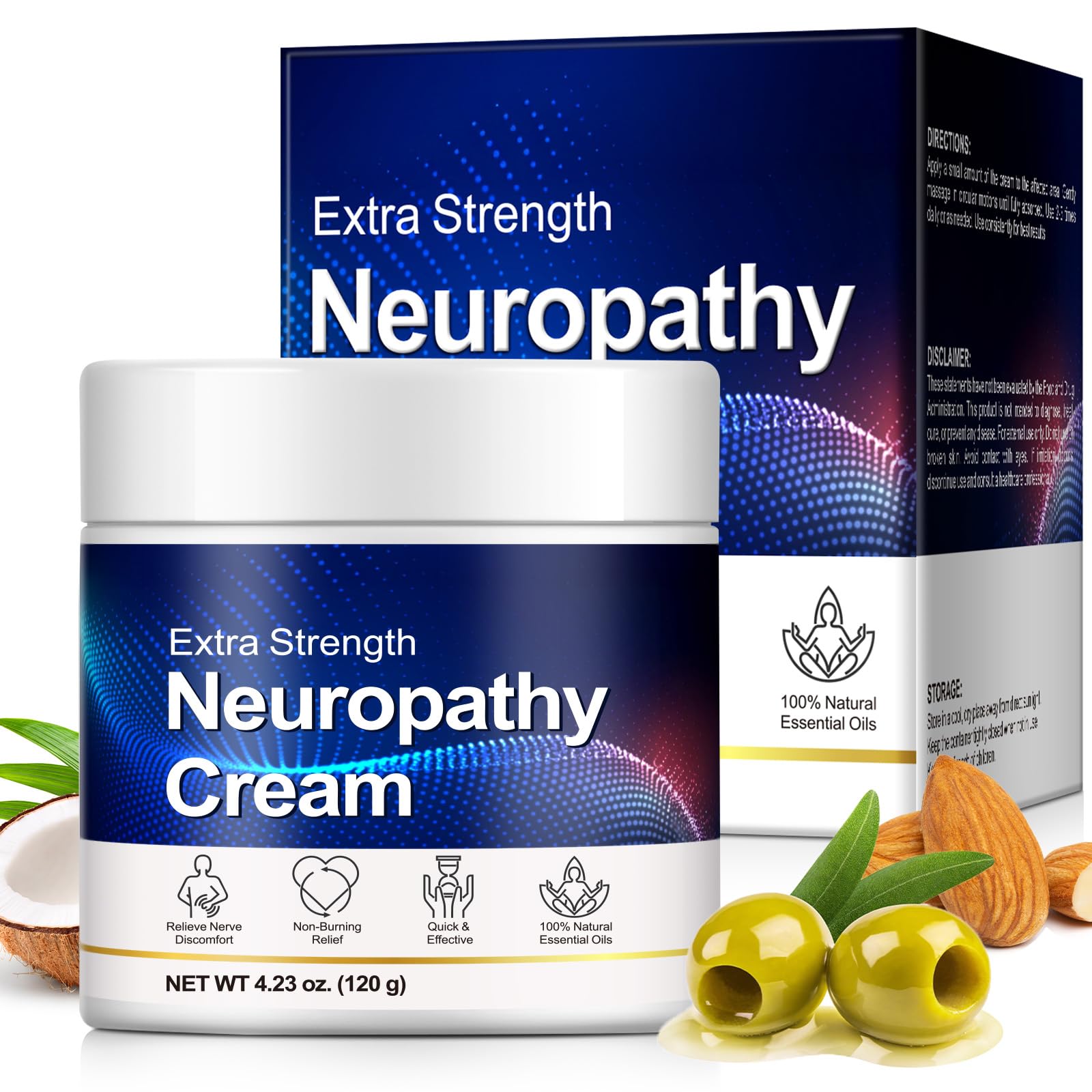 ZIXAOK Neuropathy Cream for Feet, Hands, Legs,Toes & Back, Natural Plant-Based Formula - Fast-Absorbing Moisturizing Cream, Non-
