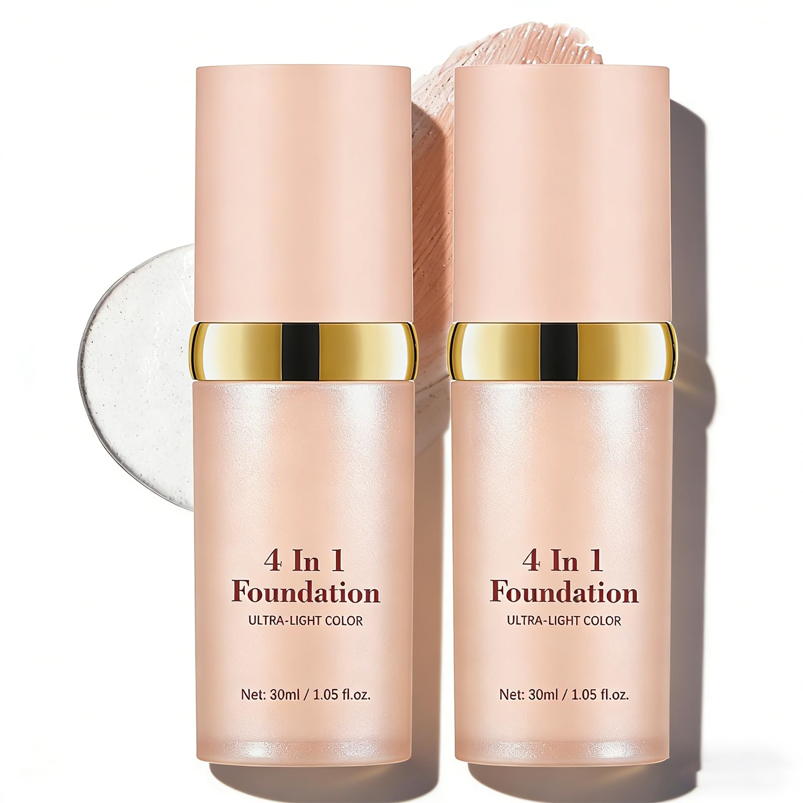 4-in-1 Color Changing Foundation - Auto-Adjusting Liquid Foundation with SPF 30, Buildable Medium Coverage & Concealer, Natural 