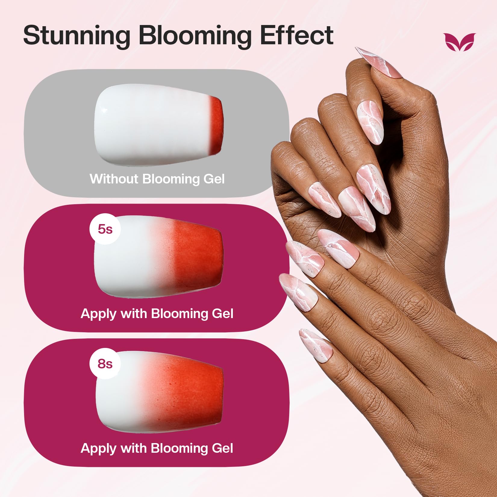 Morovan Blooming Gel Nail Polish: 15ml Clear Blooming Gel Polish Soak off UV/Led for Nails Art Design Spreading Effect Marble Wa