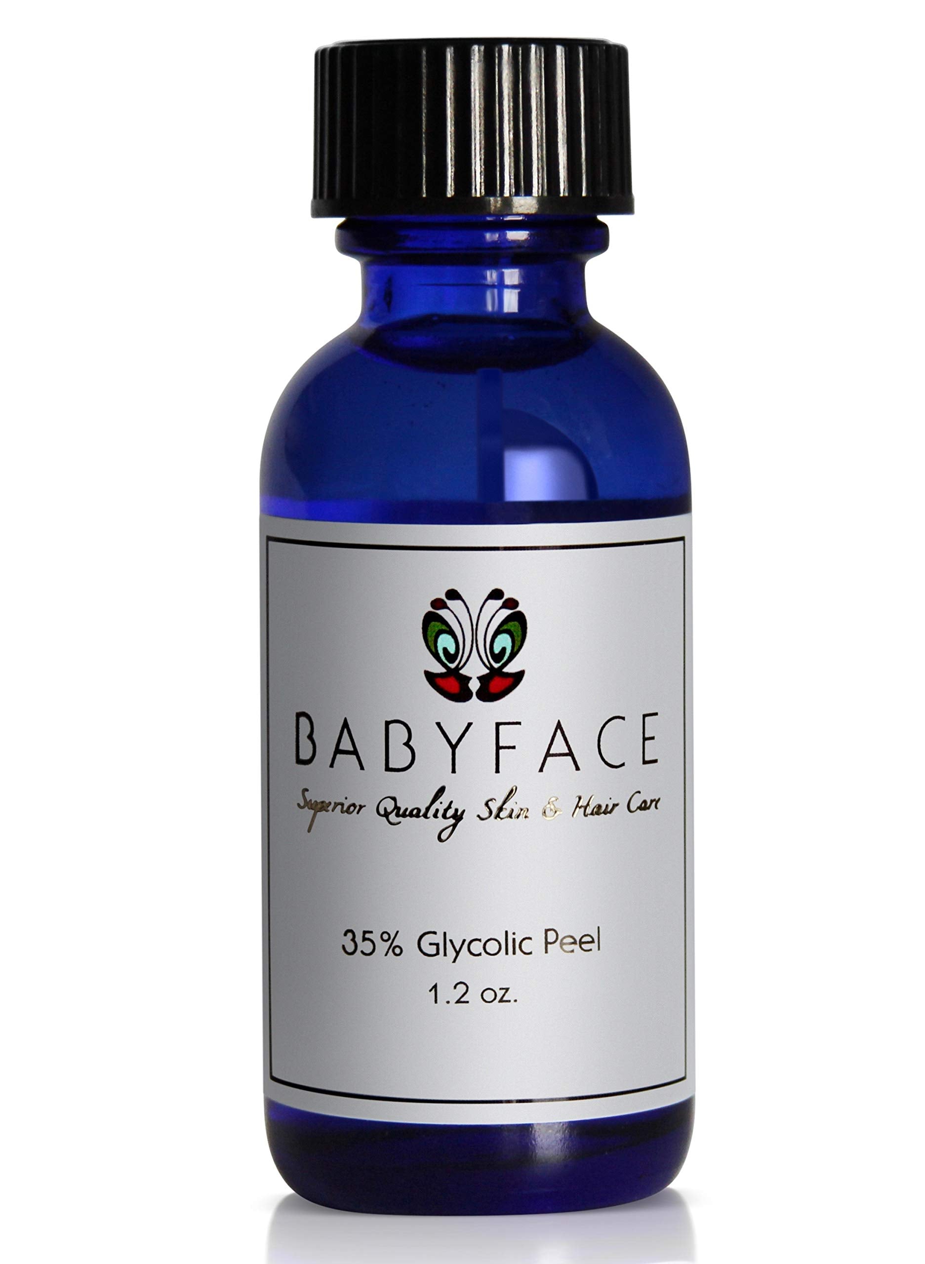 Babyface 35% Glycolic Acid Chemical Peel For Anti-Aging, Brighter Complexion, Unbuffered, Low Ph, Large Size 1.2 Oz.