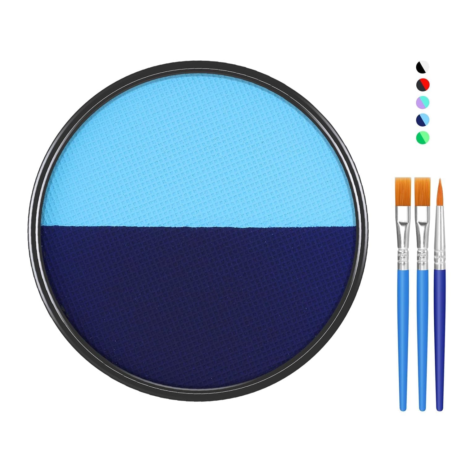 Freeorr Blue Face Body Paint Makeup Foundation 30G, Water Activated Dark/Baby Blue Cream To Powder Face Body Paint Makeup For Ha