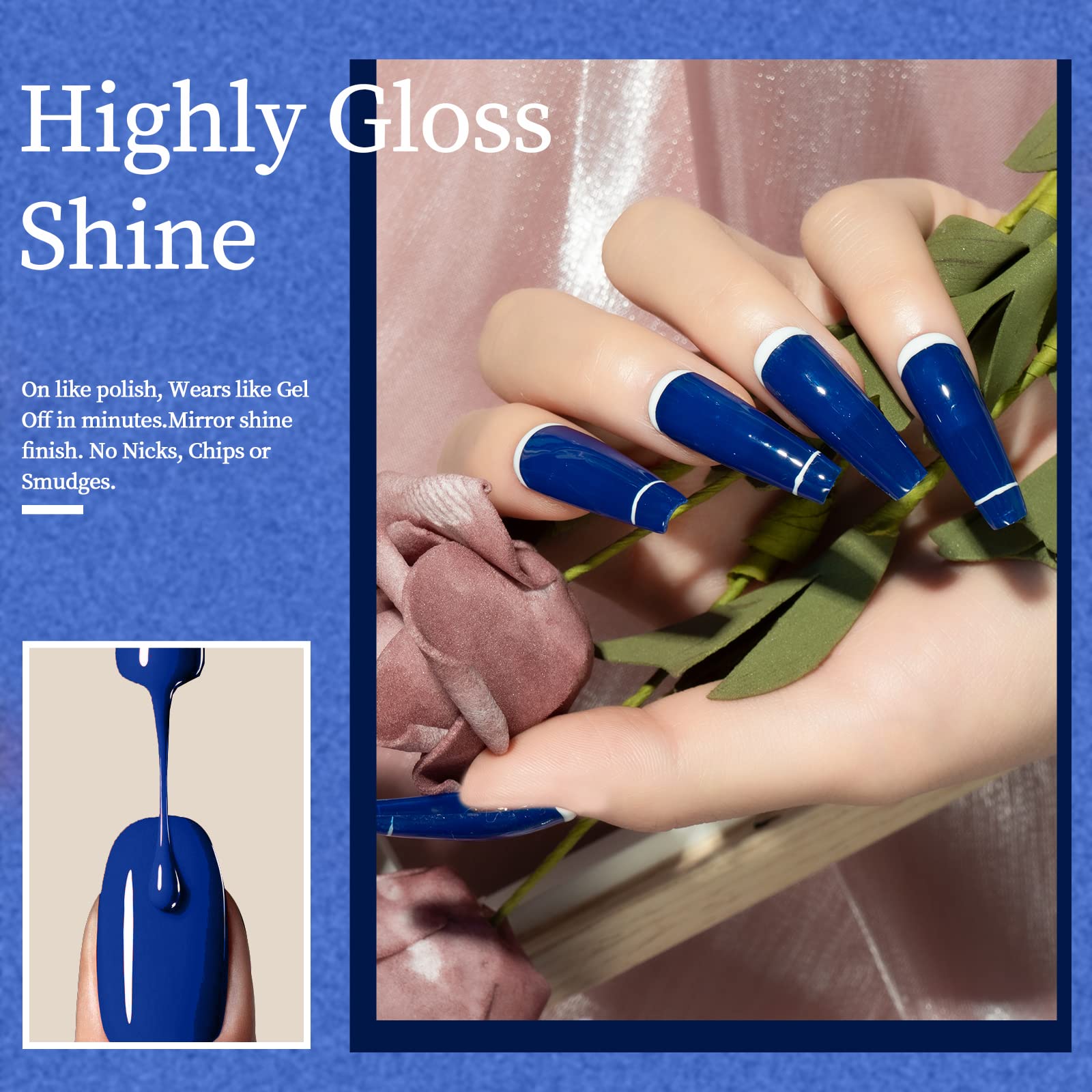 Maychao 15Ml Gel Nail Polish 1Pc Sapphire Blue Nail Polish Soak Off Uv Led Nail Gel Polish Nail Art Starter Manicure Salon Diy A