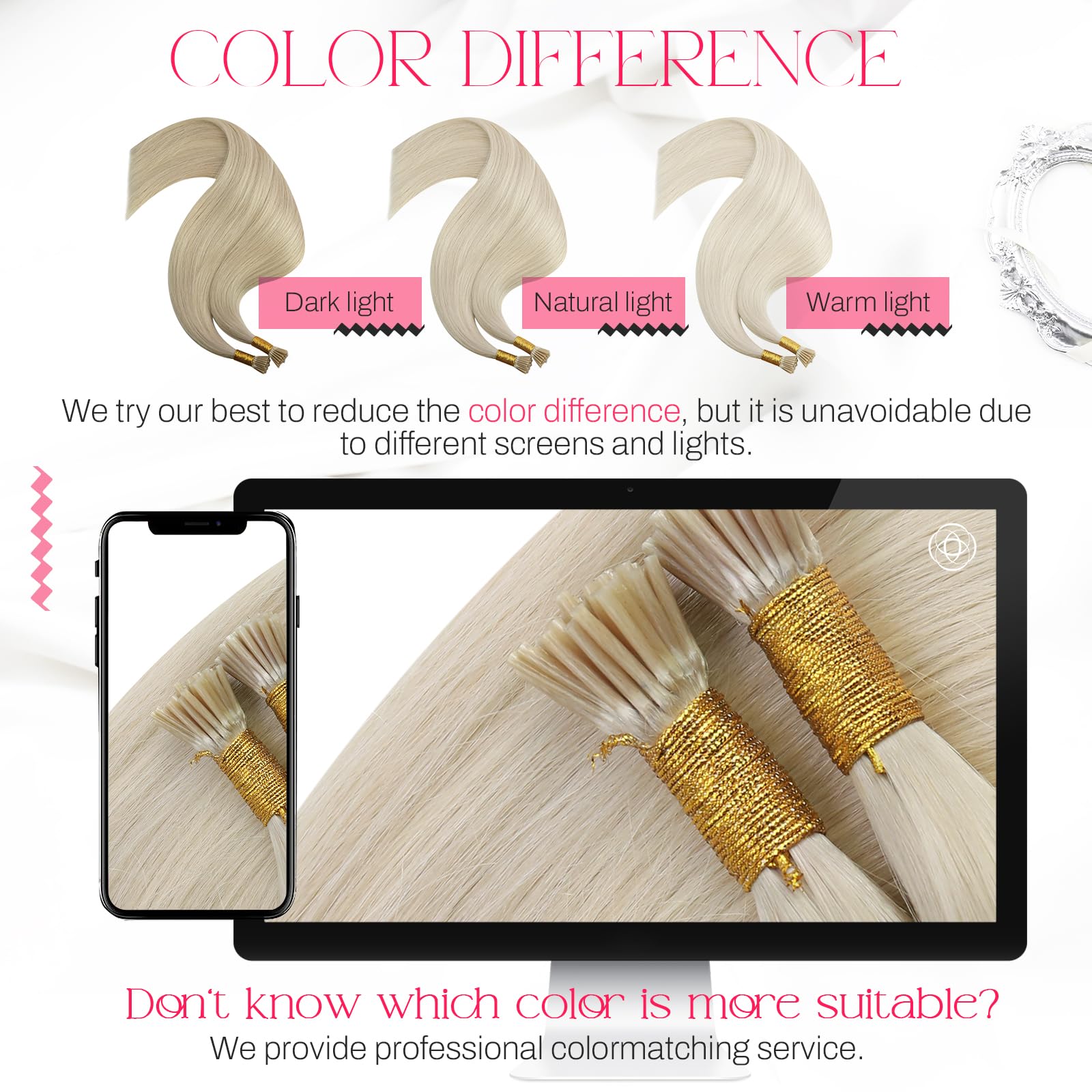 Moresoo I Tip Hair Extensions Platinum Blonde Itip Human Hair Extensions 22 Inch Straight I Tip Remy Human Hair Extensions Invis