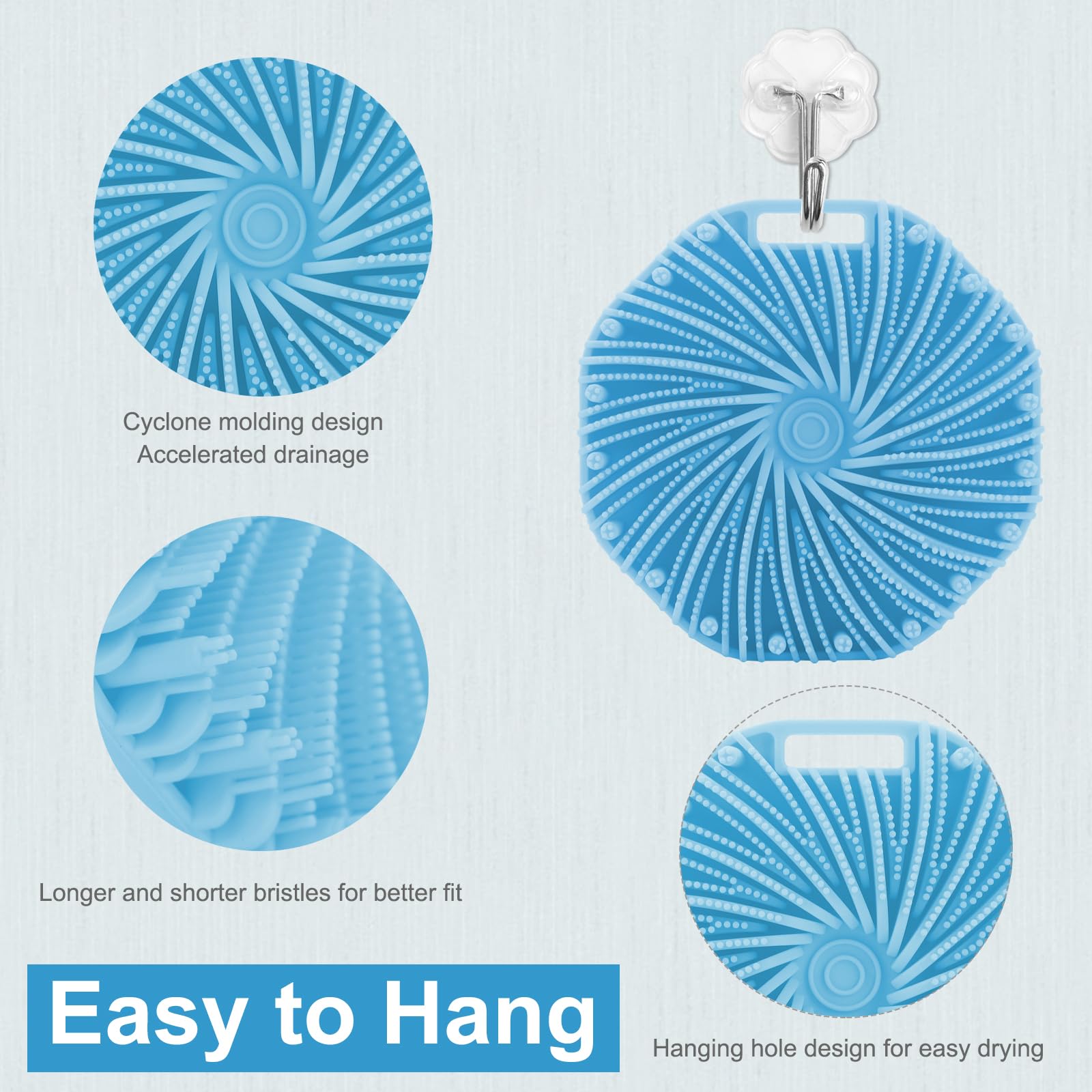Wetang Silicone Body Scrubber, Body Wash Scrubber, Shower Scrubber For Body, Non-Slip Handle For Easy Cleaning, Travel Friendly