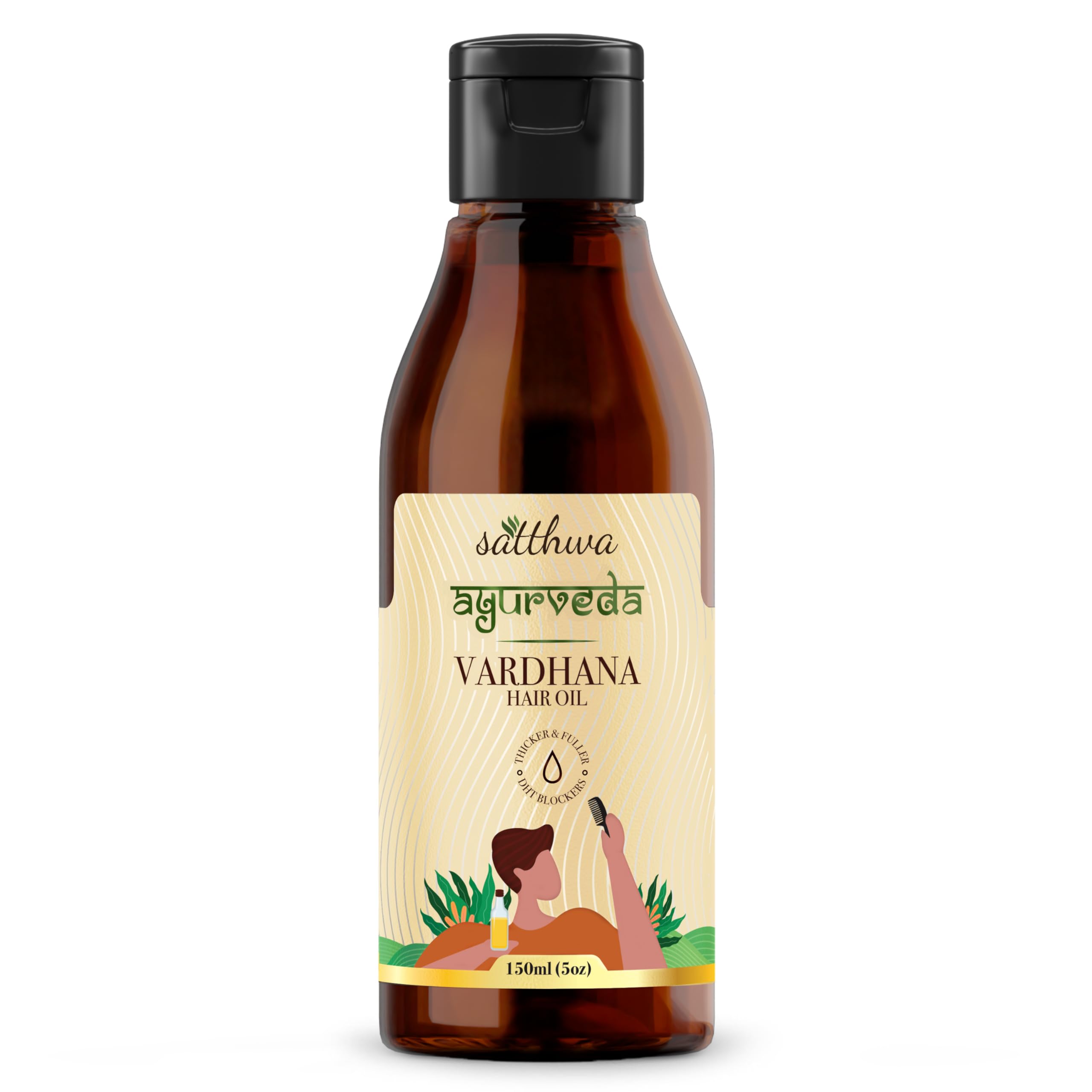 Satthwa Vardhana Hair Oil for Hair Growth | With Pumpkin Seed Oil & Saw Palmetto as Natural DHT Blockers | Helps Control Hair Fa