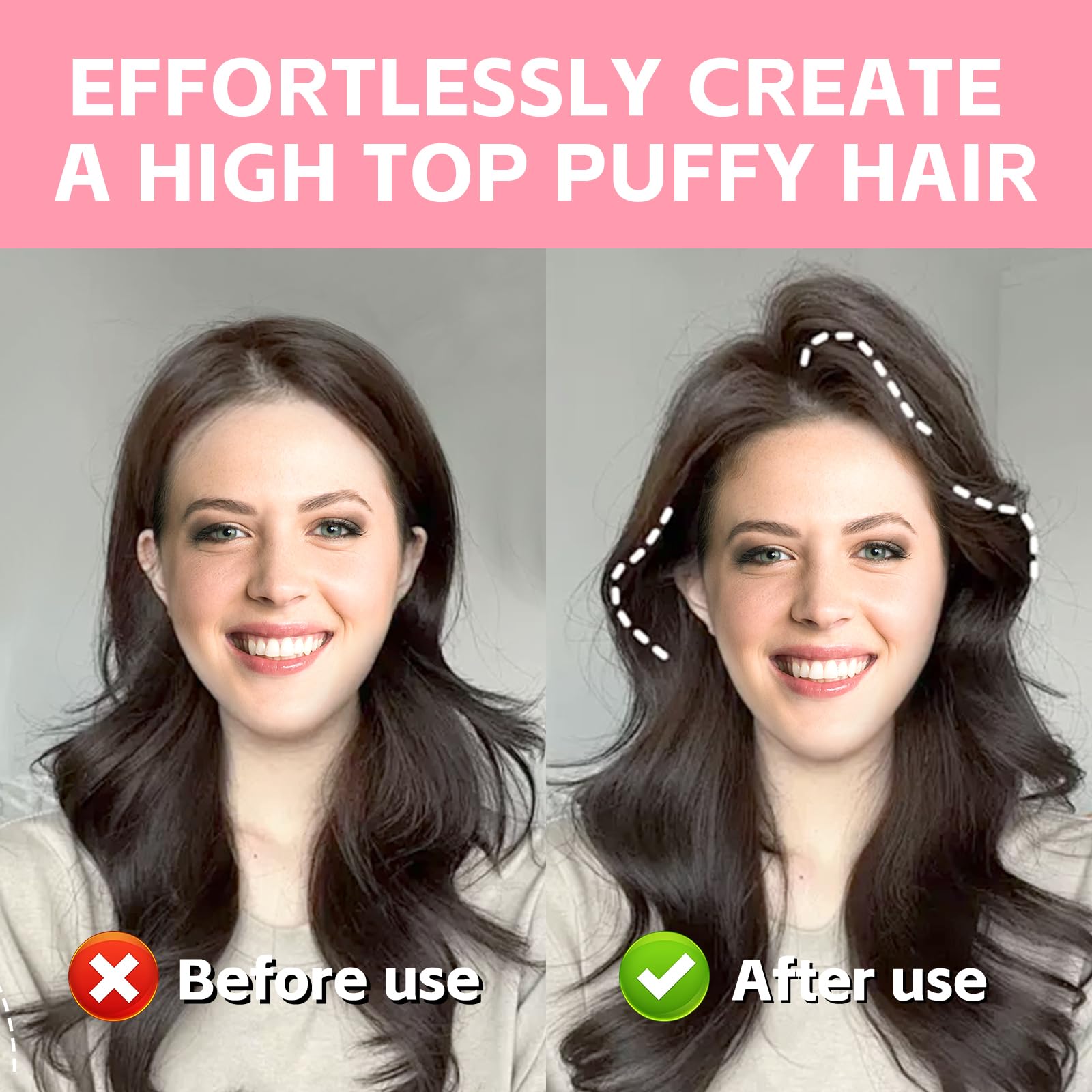 2Pcs Hair Volume Clip For Fluffy Bangs, Easy High Crown Volume Comb For Women, Volumizing Hair Clips Instant No-Trace Hair Root