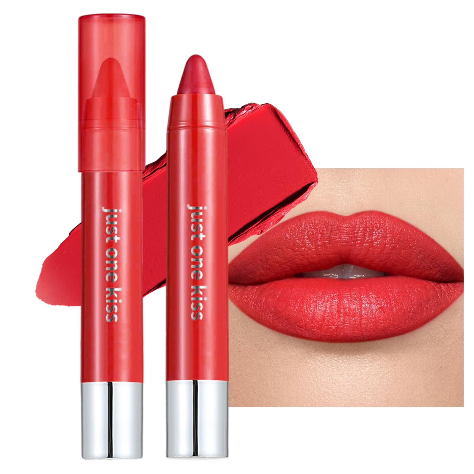 Jutqut Warm Terracotta Cream Lipstick Lip Crayon, Hydrating Lipstick for Women, Smooth Natural Color Tinted Lip Balm & Lip Crayo