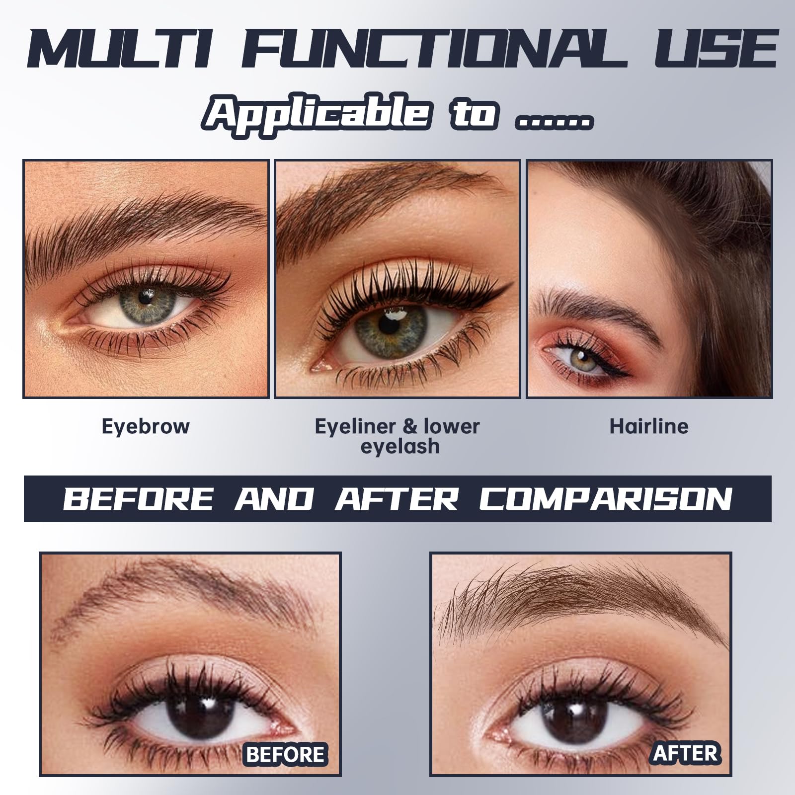 Hosaily Microblading Eyebrow&Lower Eyelash Pen With Two Micro-Fork Tipped Waterproof Long Lasting Smudge Proof Magical Upgraded