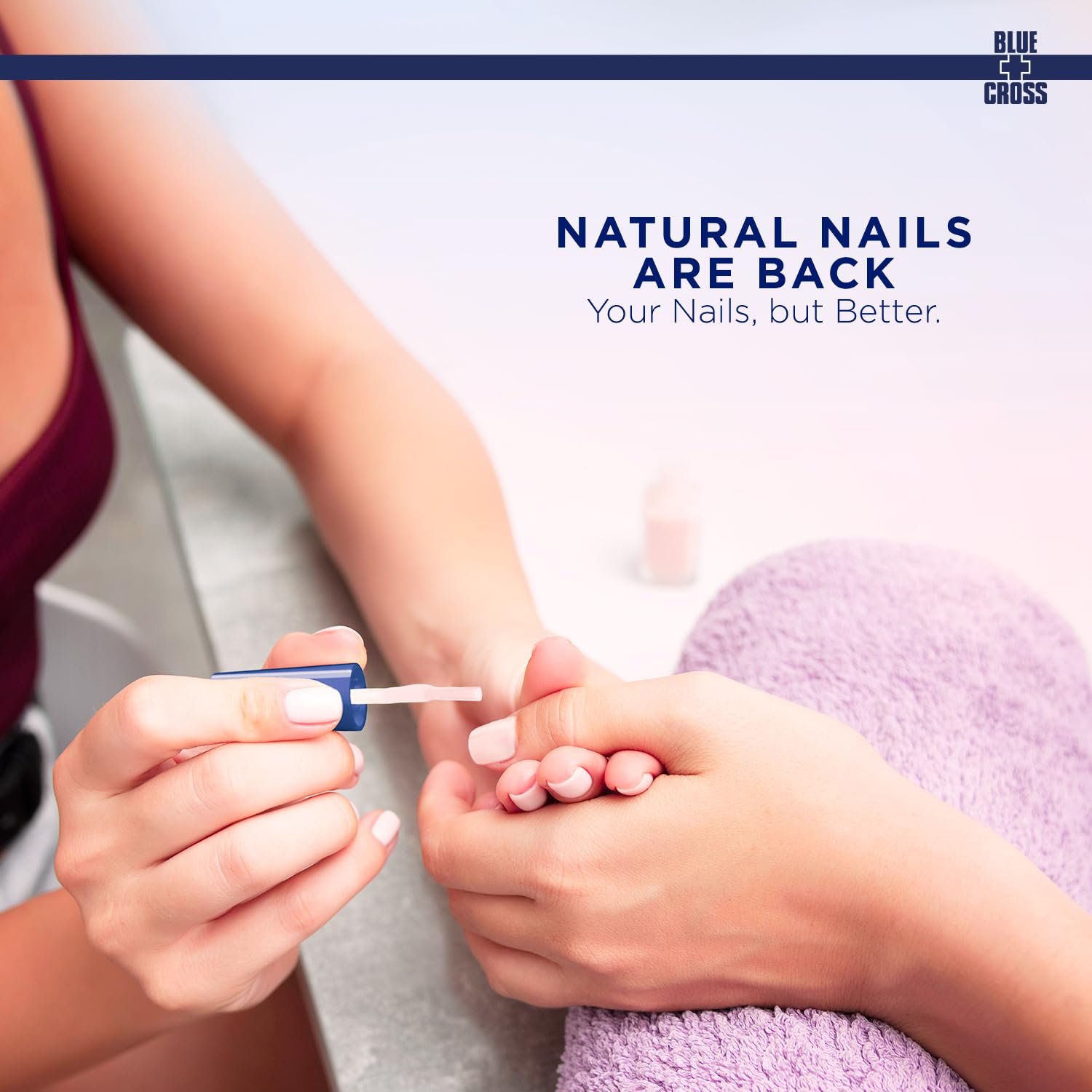 Blue Cross Illuminating Nail Concealer Polish, 5 Minute Manicure, Topcoat & Basecoat Nail Lacquer, Made In Usa For Natural Shine