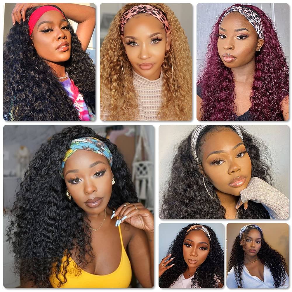 Rebasar Deep Wave Wigs Human Hair Wear And Go Glueless Headband Wigs 20 Inch Human Hair Wigs For Black Women Human Hair Deep Cur