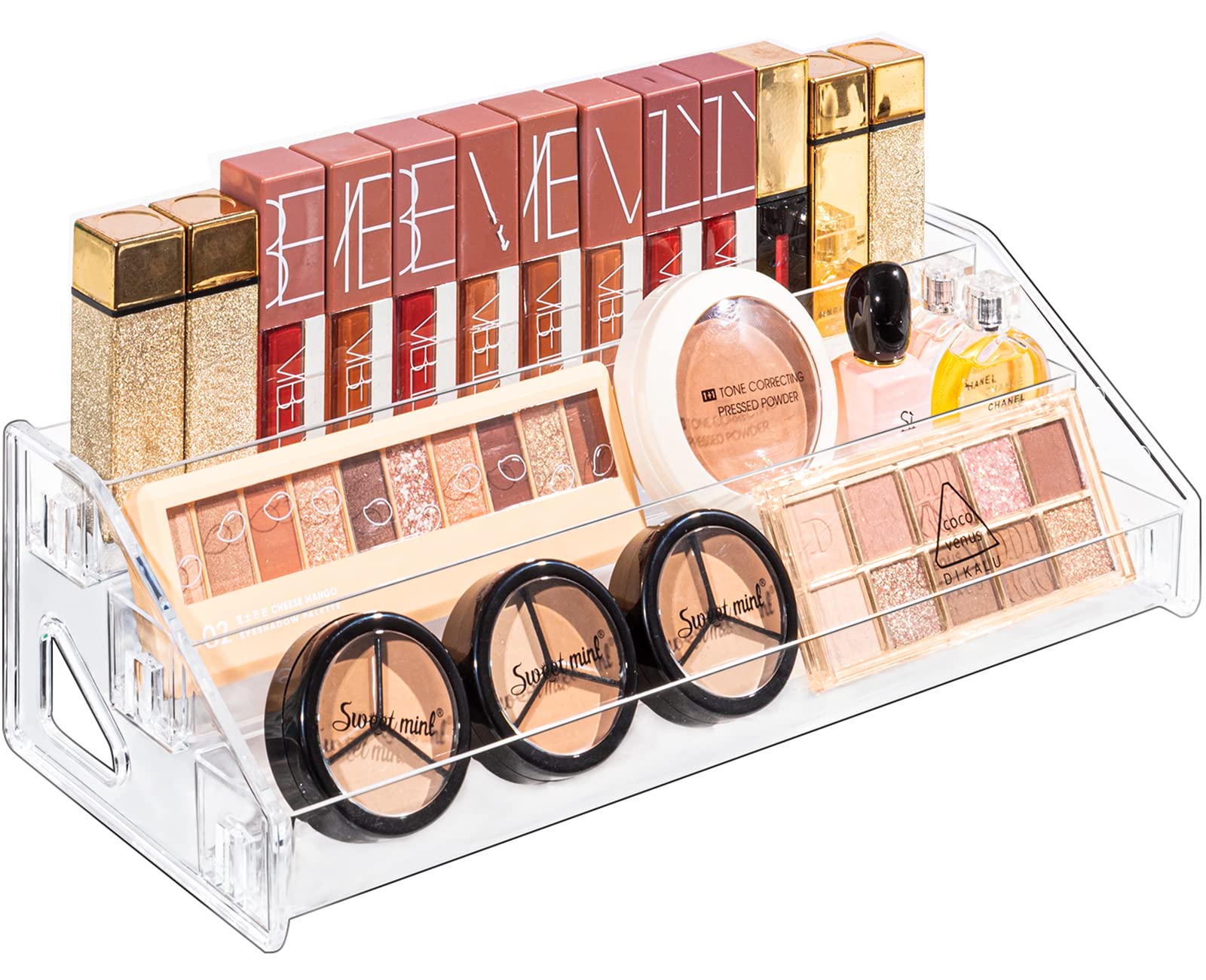 Pero Pero Sunglass Organizer 5 Layers Acrylic Nail Polish Organizer 60 Bottles - Clear Makeup Organizer for Makeup Palette Essen