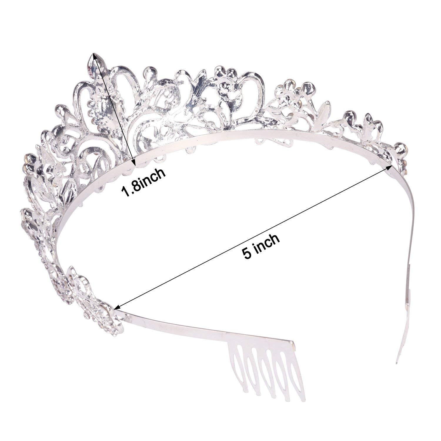 Cocide Silver Tiara Crowns Crystal Headband Princess Rhinestone Crown With Combs Bride Headbands Bridal Wedding Prom Birthday Pa