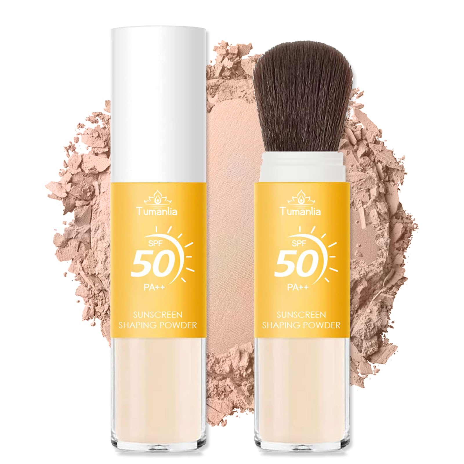 Mineral Sunscreen Setting Powder, Powder Sunscreen Face, SPF 50 PA++, Oil Control Lightweight Breathable Translucent Concealer B