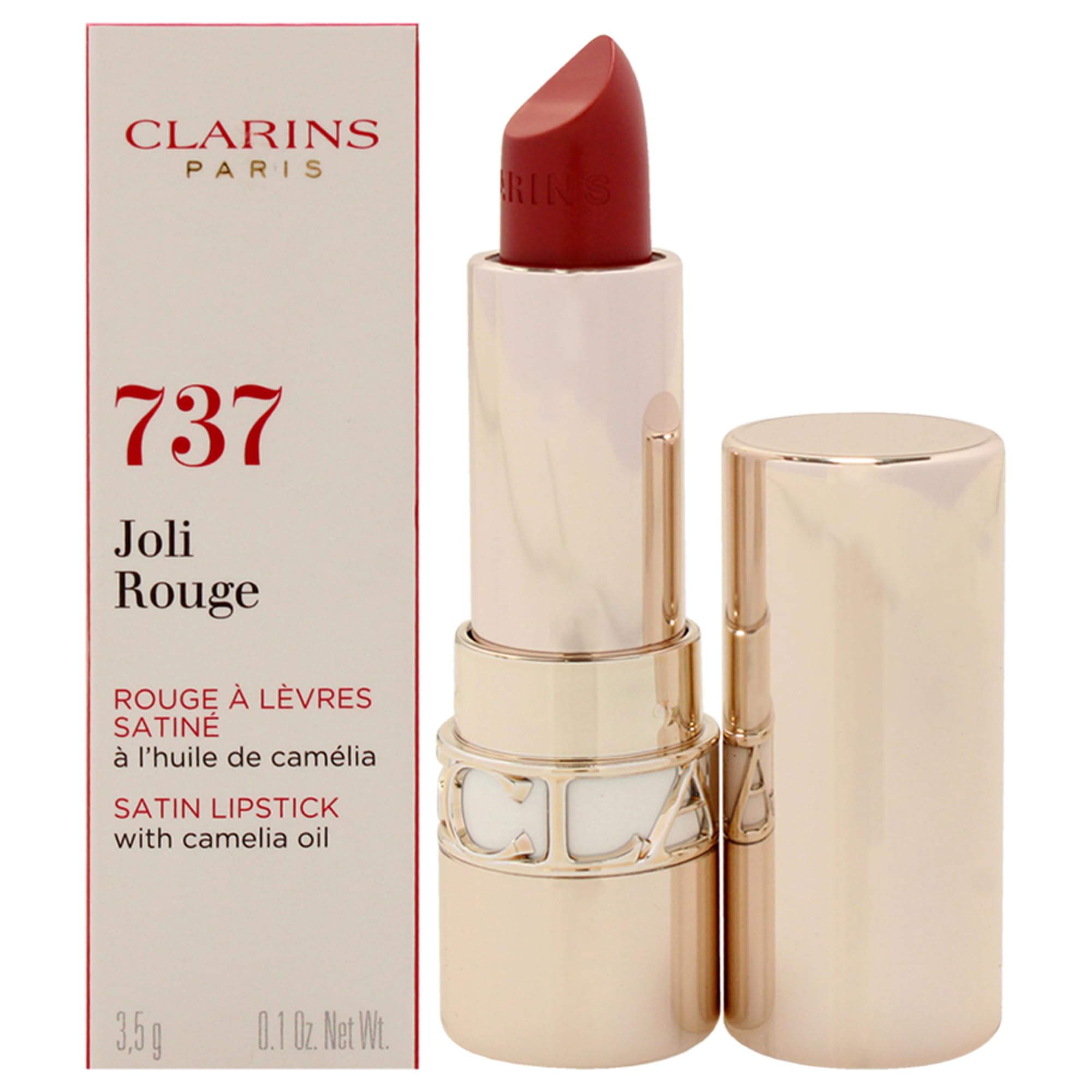 Joli Rouge Satin Lipstick - 737 Spicy Cinnamon By Clarins For Women - 0.1 Oz Lipstick