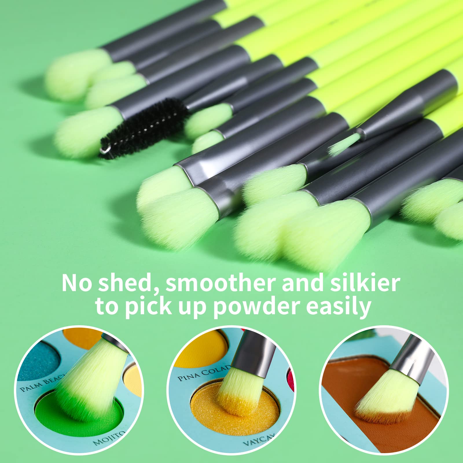 Docolor Eyeshadow Brush Set 15Pcs Eye Makeup Brushes Professional Makeup Brush Set Eye Shadow Blending Concealer Eyebrow Eyelash