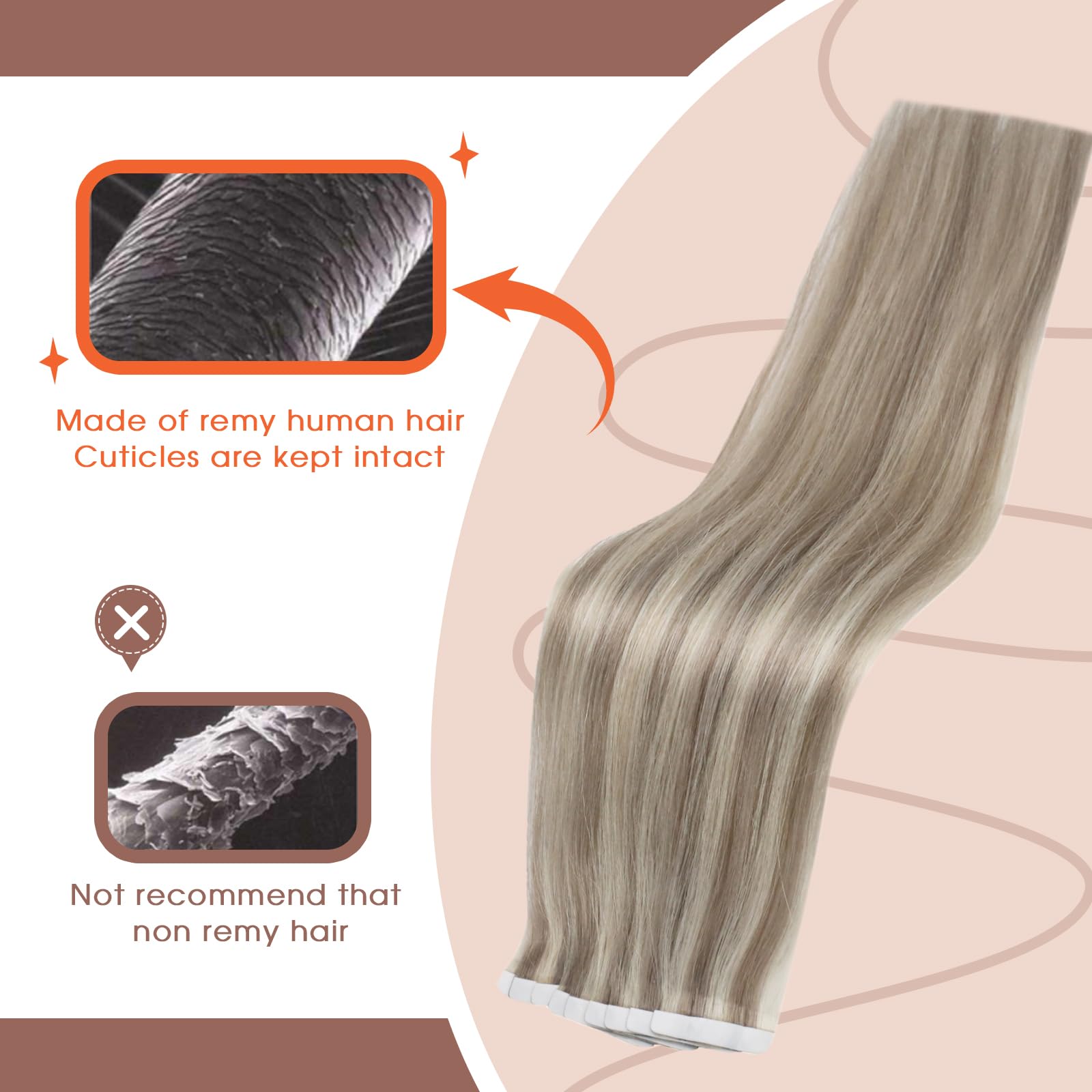Sunny Hair Tape In Extensions Human Hair Dirty Blonde Highlights Short Tape In Human Hair Extensions Dirty Blonde Highlight Plat