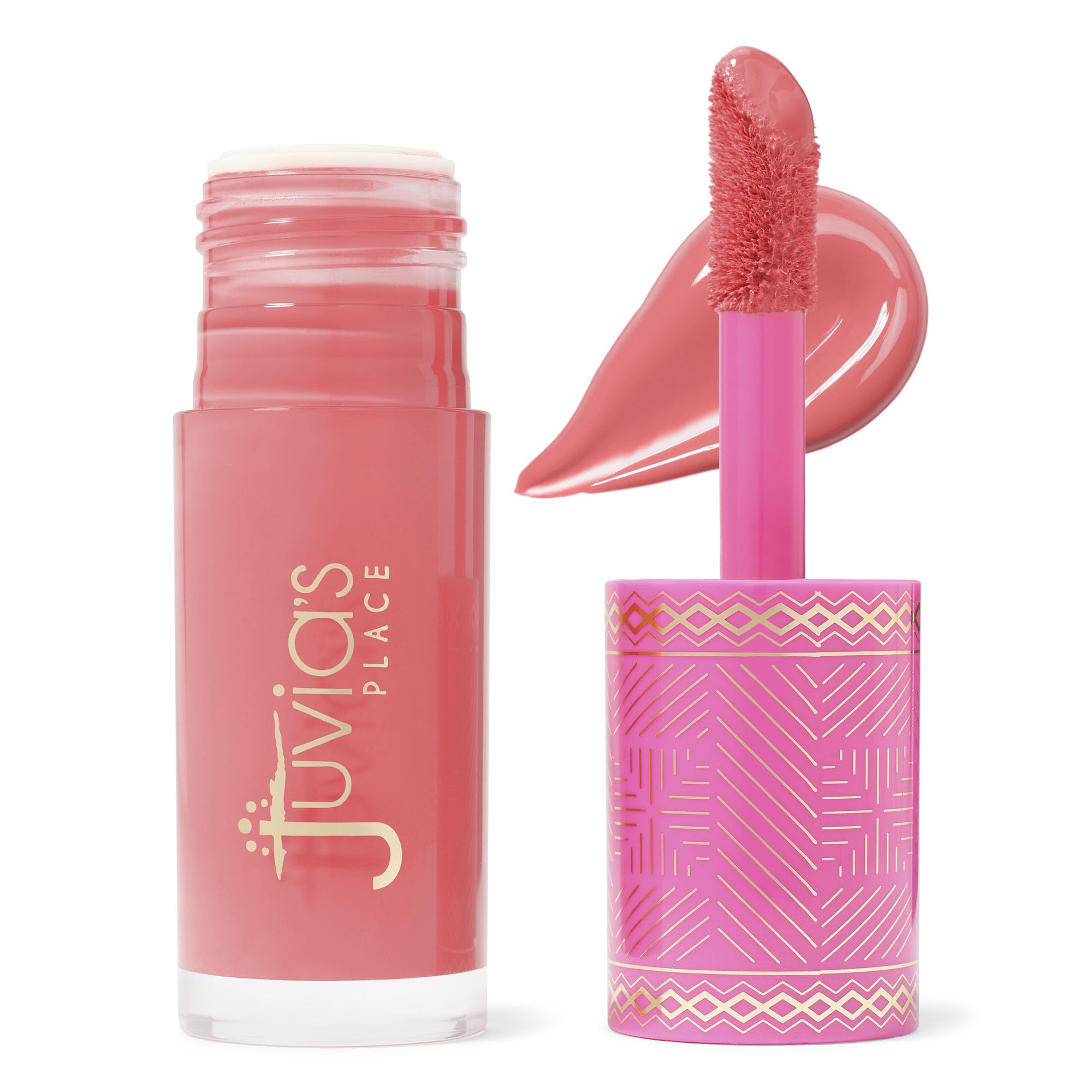 Juvia's Place Blushed Liquid Blush PeachRose - Dewy Tint Cheeks Makeup Glow Pigment Effortless Beauty Long Lasting Cosmetics Sof
