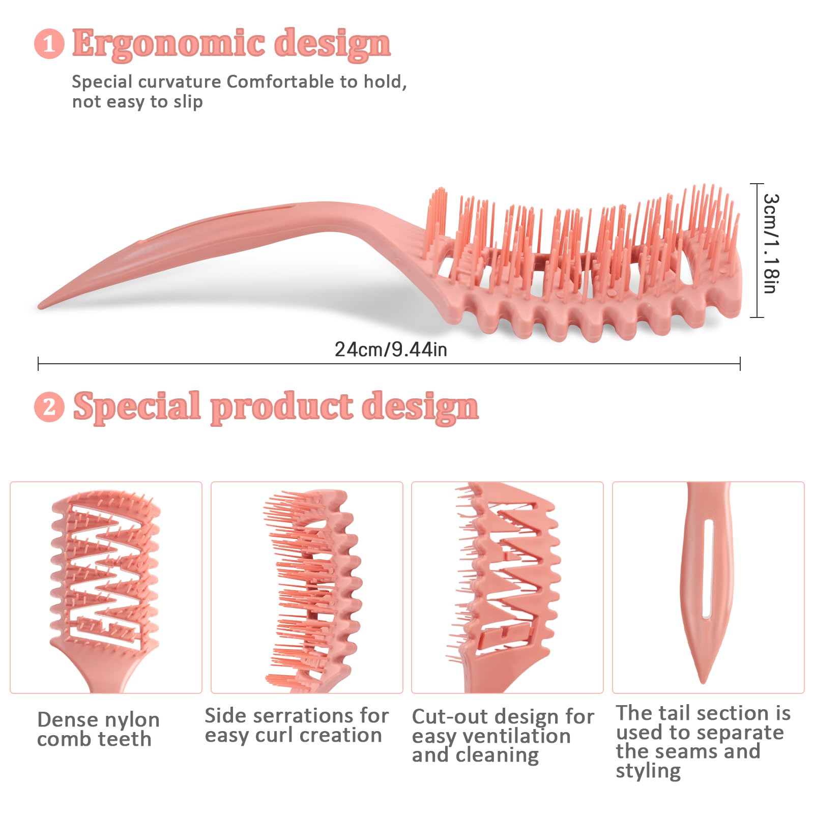 Start Makers Vented Hair Brush, Detangler Brush For Curly, Thick, And Straight Hair, Dry And Wet Hair Brush For Detangling, Styl