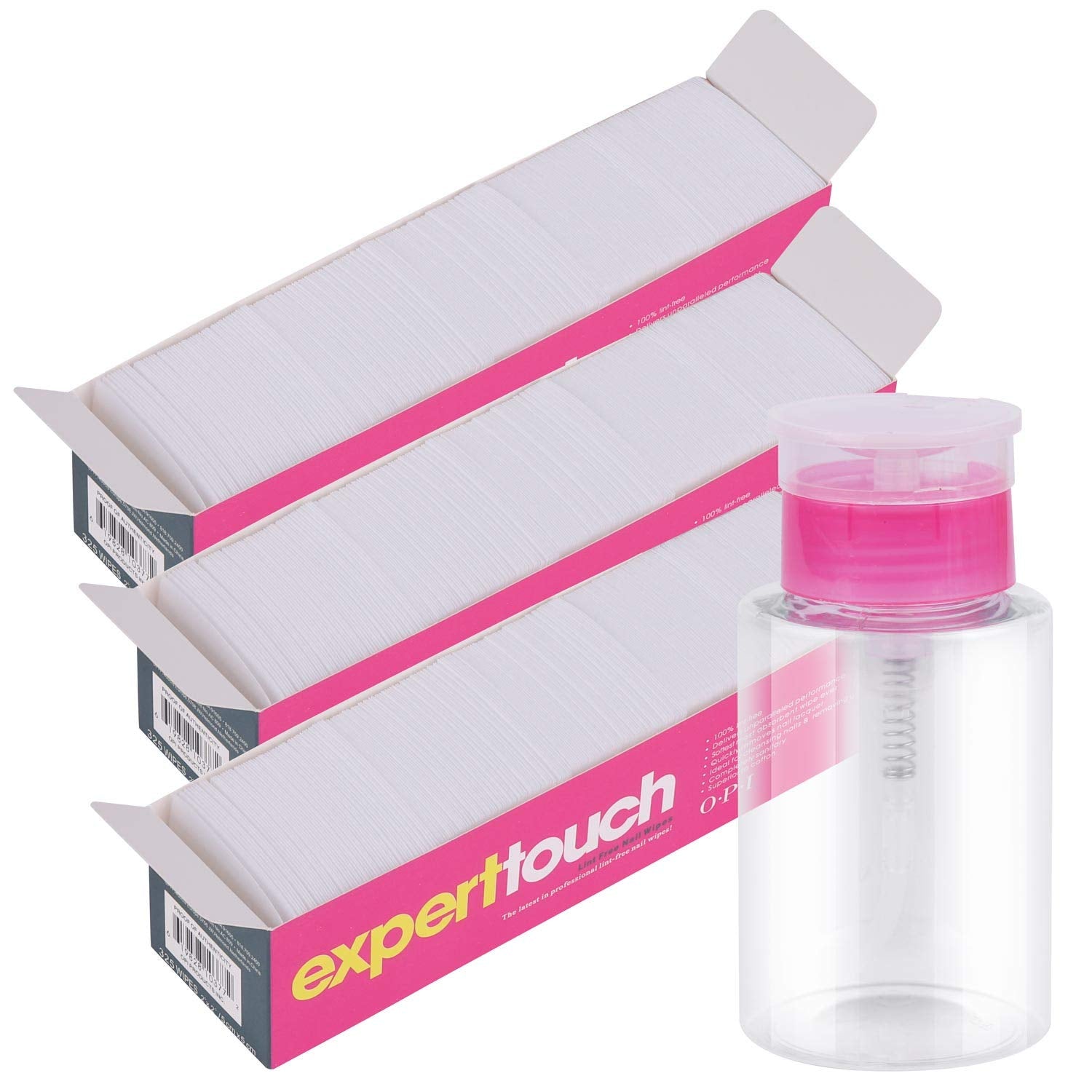 975 Pcs Lint Free Nail Wipes Cotton Pads For Gel And Push Down Nail Polish Remover Pump Dispenser Bottle Empty Acetone Container