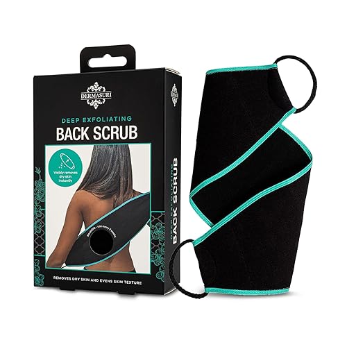 Dermasuri Deep Exfoliating Back Scrubber -Bath & Shower Back Scrub - Body Exfoliator Scrub Tool - Skin Care For Women & Men - Ex