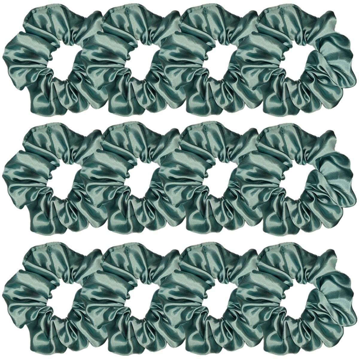 12 Pcs Satin Silk Scrunchies, Soft Hair Ties, Fashion Bands, Bows, Elastic Bracelets, Ponytail Holders For Women And Girls (4.5