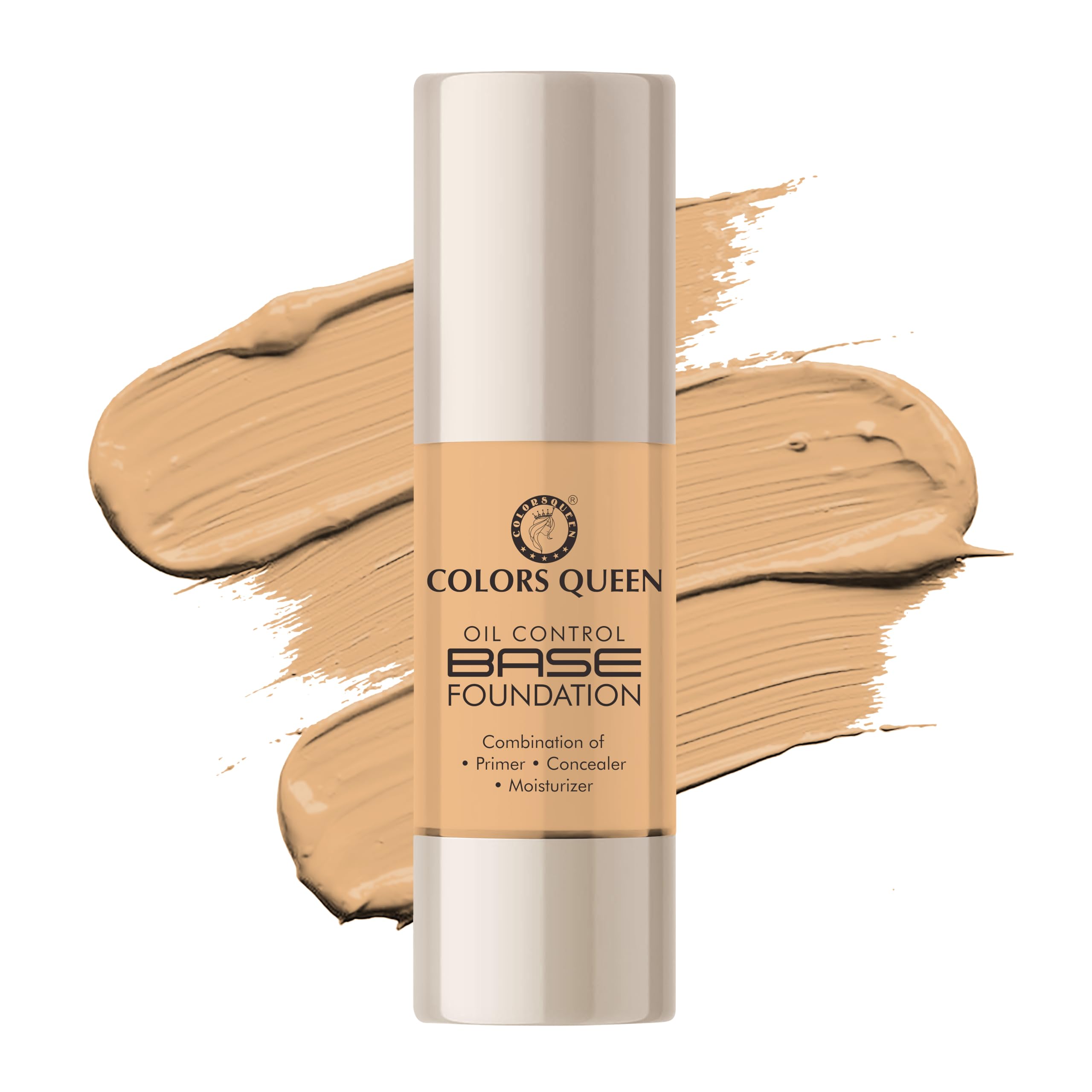 Colors Queen 4In1 Oil Control Base Foundation With Moisturizer + Primer + Concealer | Long Lasting & Lightweight Formula | Dew