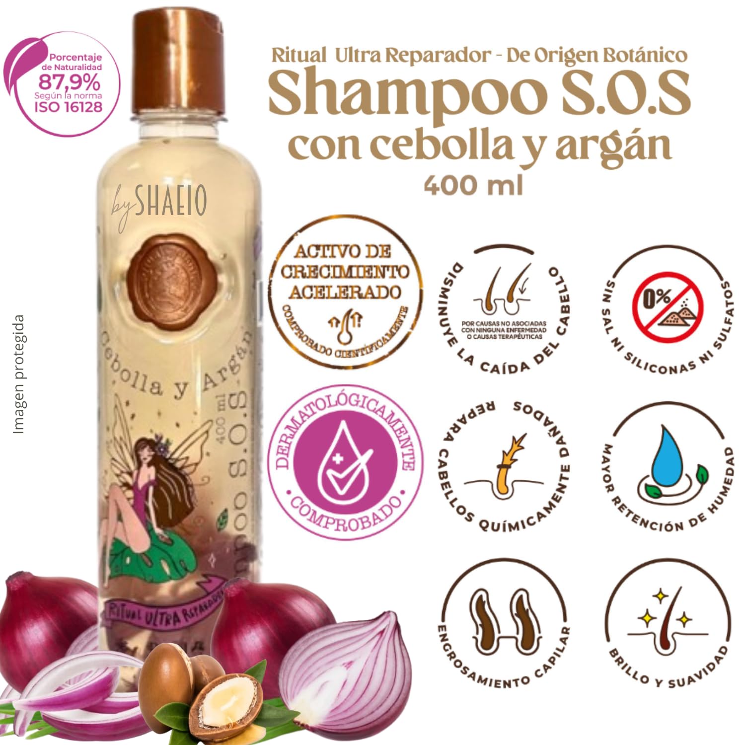 RITUAL BOTANICO Kit 4 Crecimiento Acelerado y Ultra Reparador S.O.S: Shampoo de Cebolla, Mascarilla para el Cabello, Acondiciona