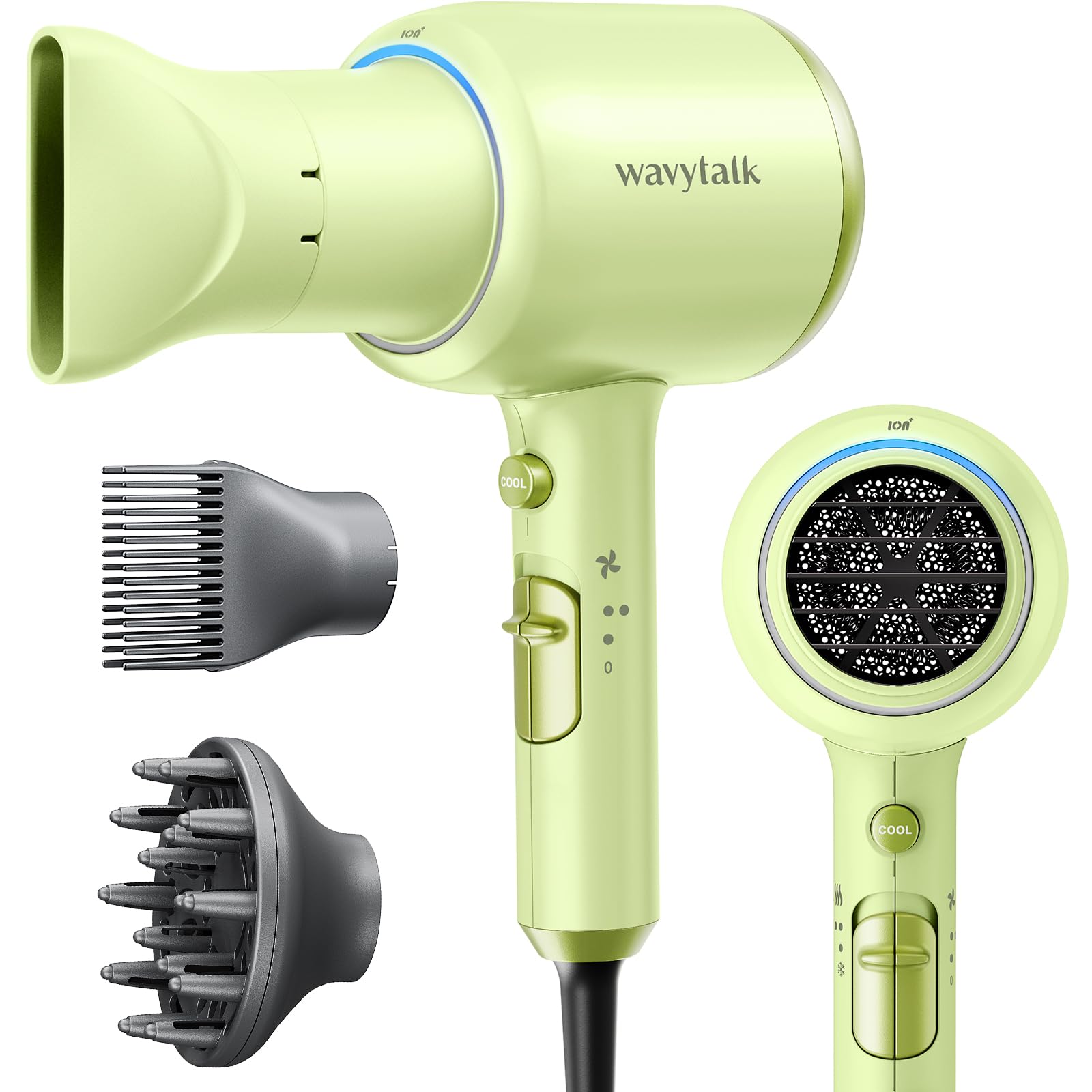 Wavytalk Professional Hair Dryer 1875W Blow Dryer Ionic Hair Dryer with Diffuser for Women with Constant Temperature, Hair Dryer