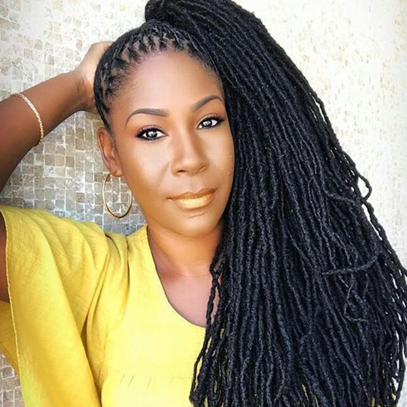 12inch 60 Strands Loc Extensions Huamn Hair 0.2cm Width For Women/Men Can Be Dyed Bleached Curled Full Handmade Permanent Dreadl