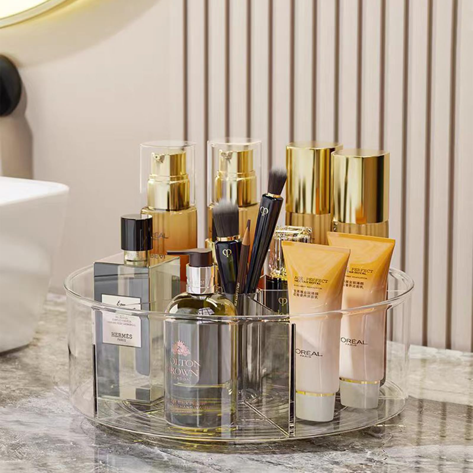 360 Rotating Makeup Organizer 11.5'' Clear Turntable Lazy Susan Organizer For Vanity, Bathroom Counter, Pantry, Cabinet, Spinnin