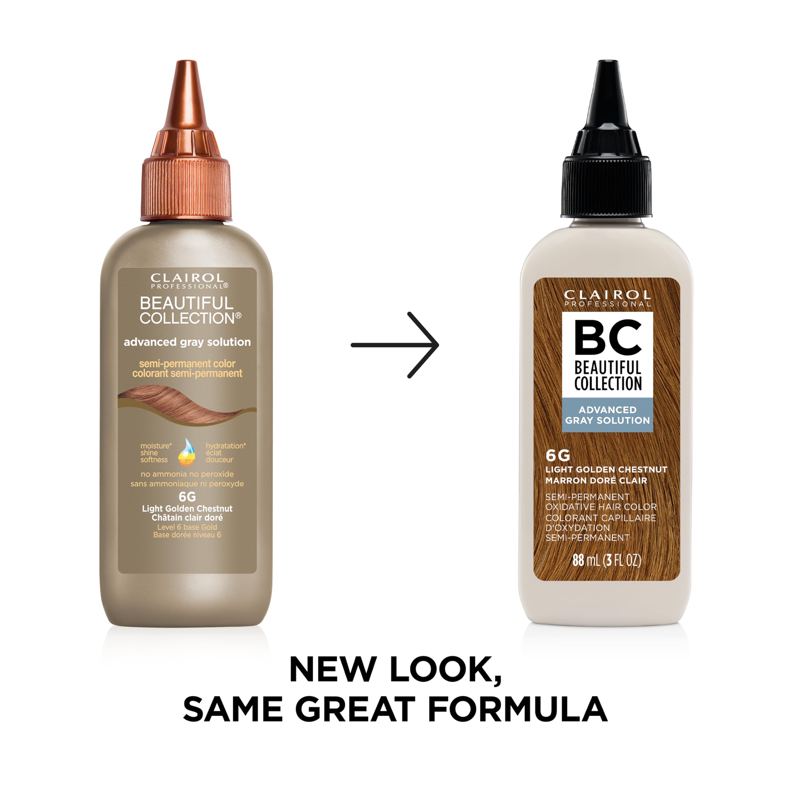 Clairol Professional Beautiful Collection Advanced Gray Solutions, 6G Light Golden Chestnut, 3 oz. - Packaging May Vary