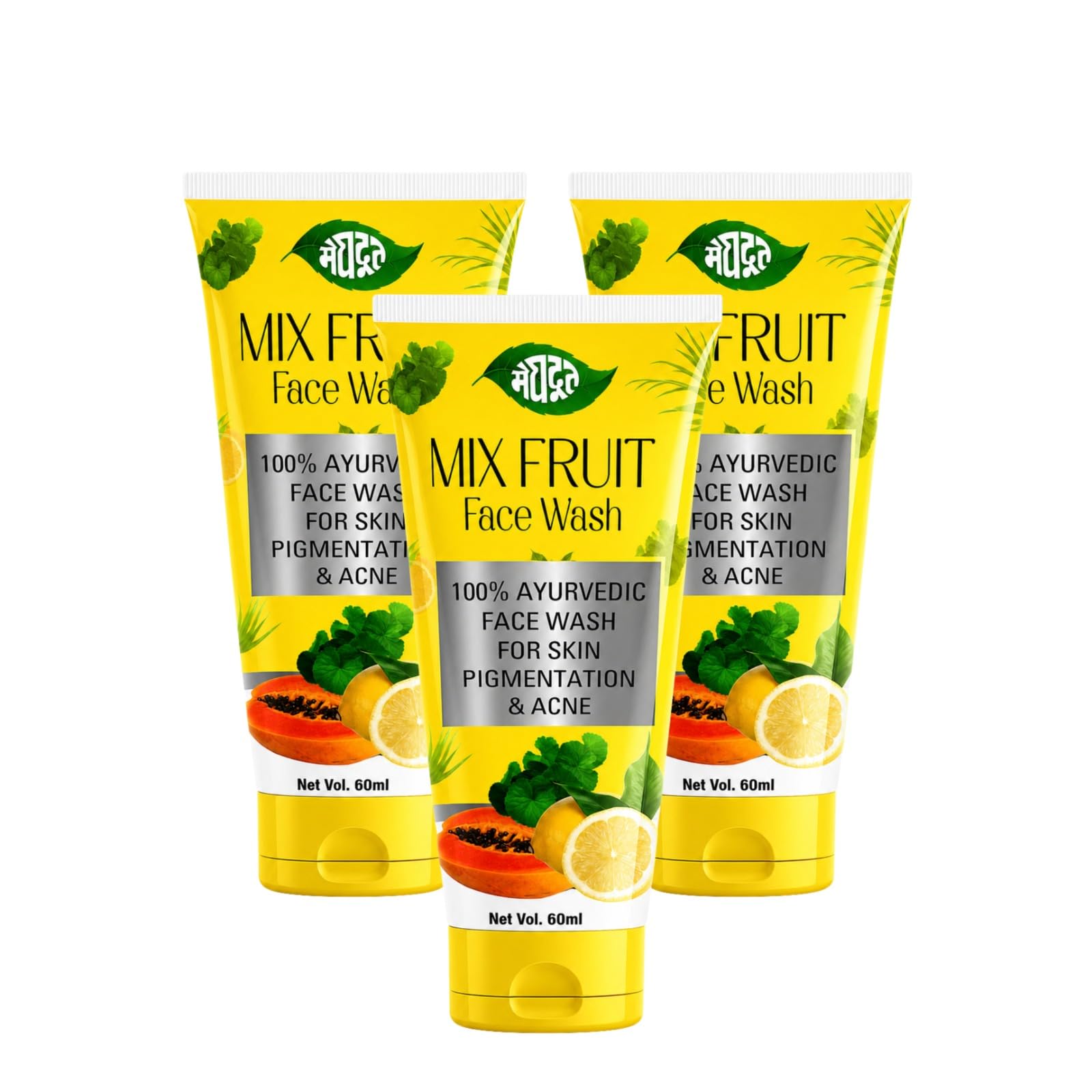 Meghdoot Ayurvedic Mix Fruit Face Wash For All Skin Types Gentle Herbal Cleanser For Acne Pimples And Pigmentation Natural Face 