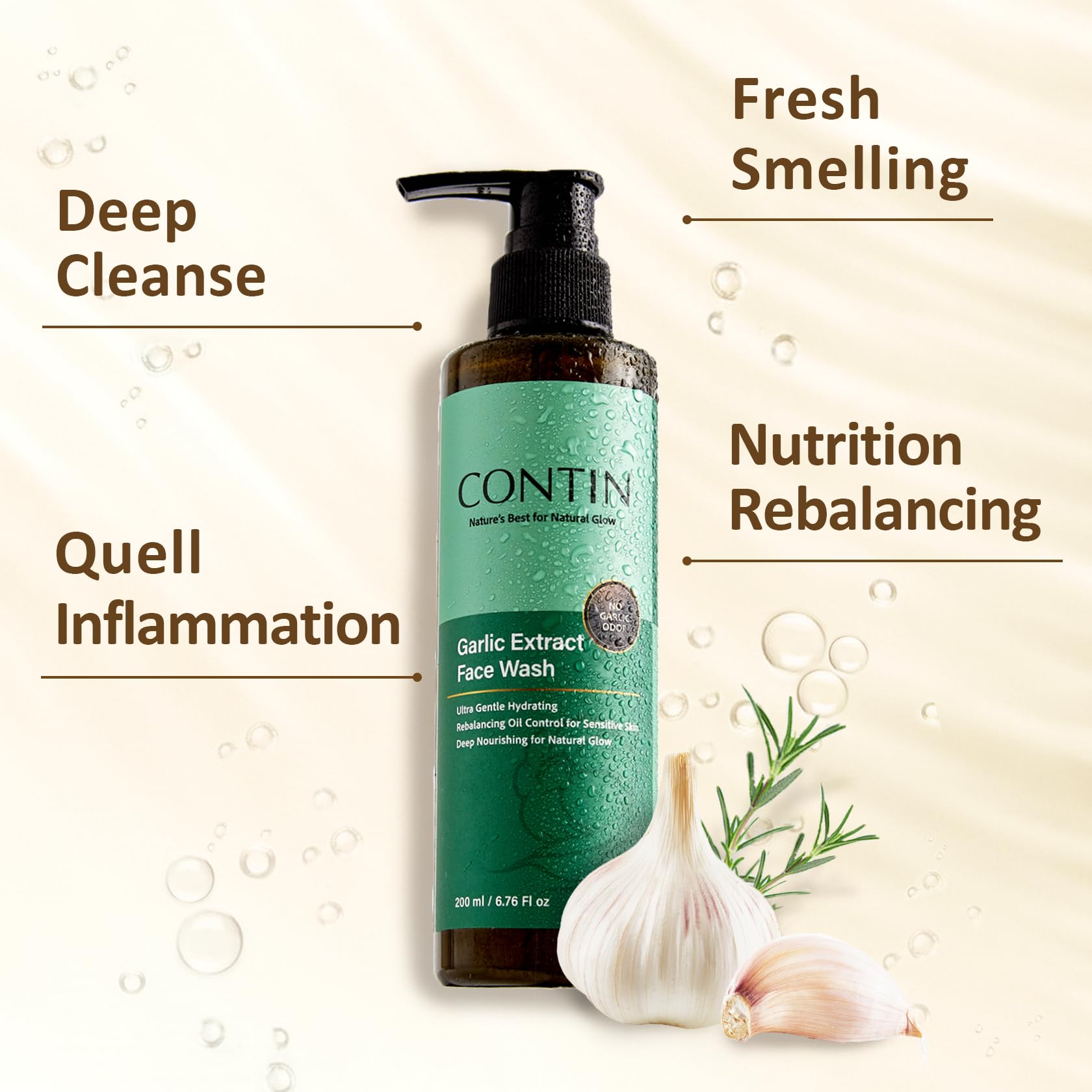 CONTIN Enzyme Plant Extract Face Wash Natural Pore Treatment for Sensitive Skin Gentle Facial Cleanser Skincare for Redness and