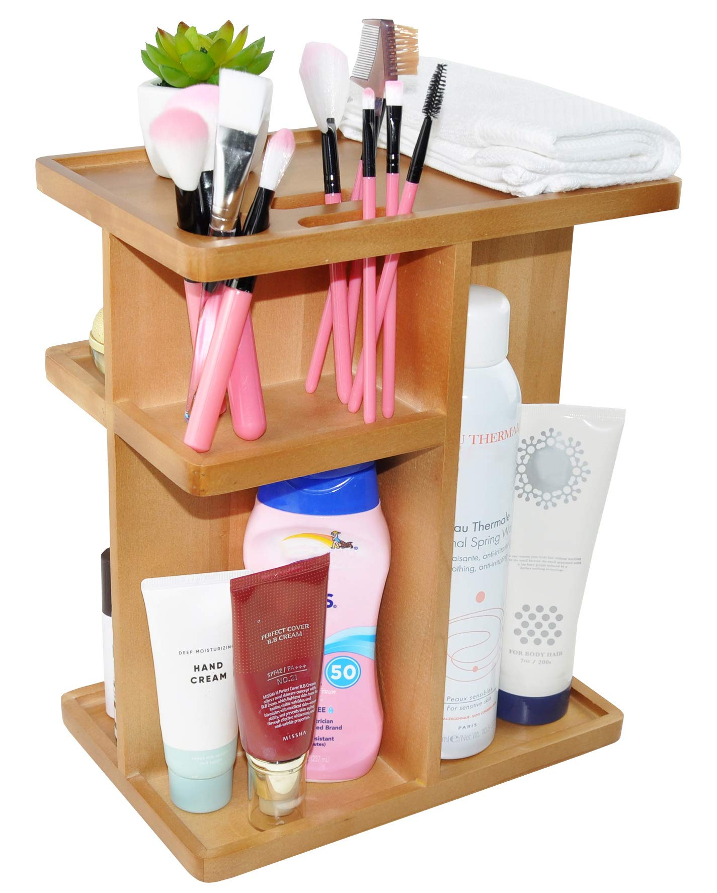 Spiretro Rotating Cosmetic Modular Organizer, Multi-Function Storage, 360 Degree Carousel For Makeup, Toiletries, Vanity, Desk,