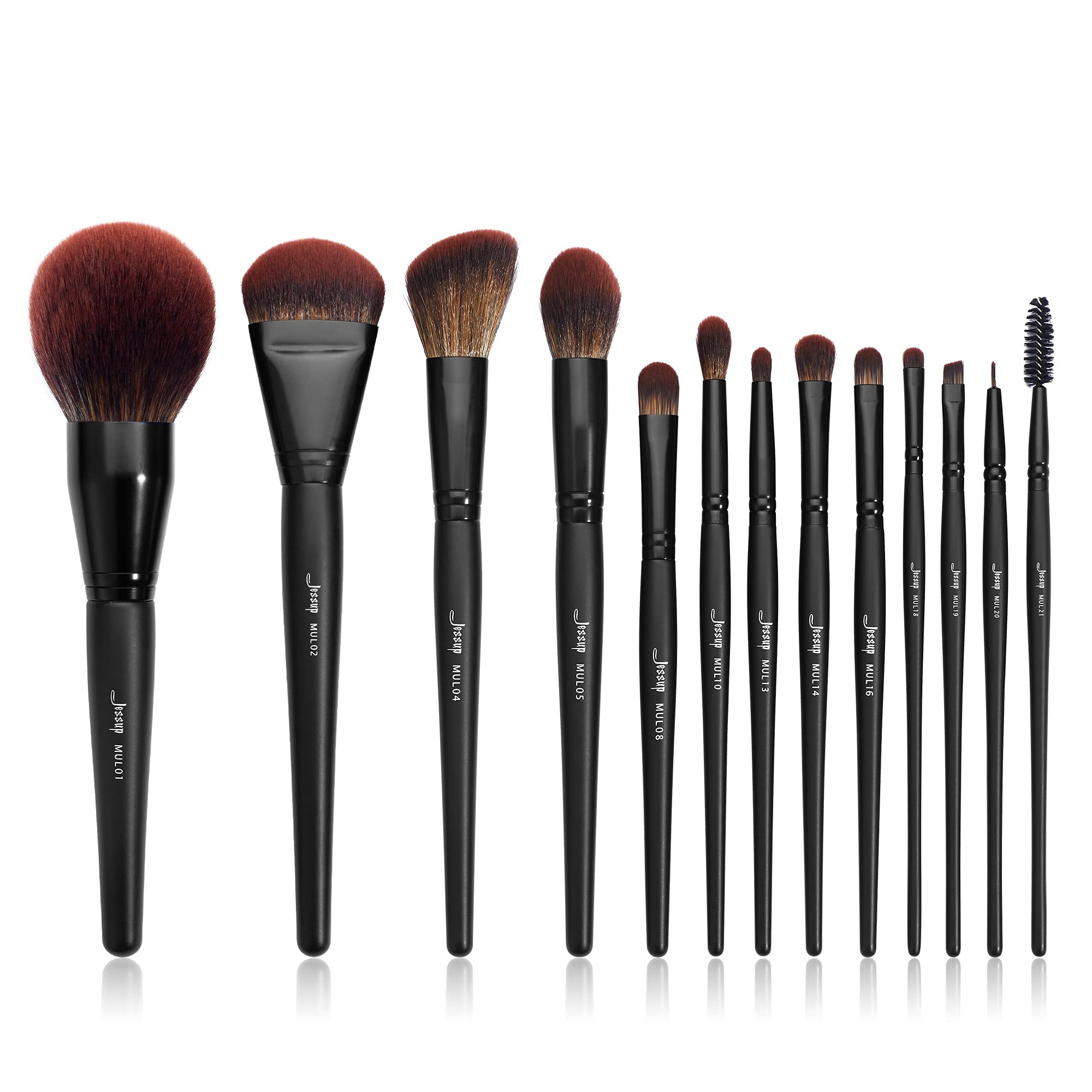 Jessup Full Makeup Brushes Set 13Pcs, Professional Vegan Foundation Powder Contour Blush Highlight Eyeshadow Blending Concealer