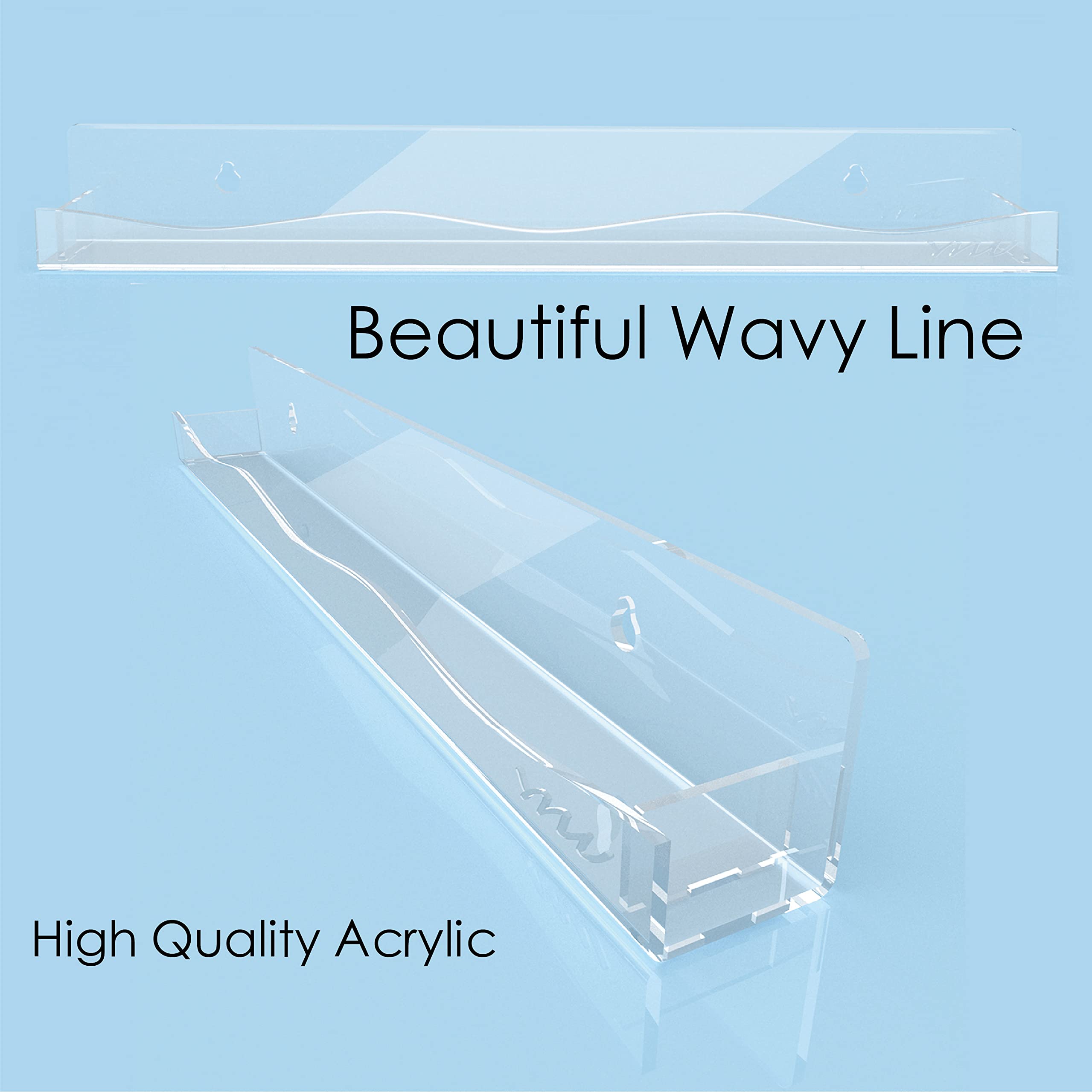 Ymvv Clear Acrylic Nail Polish Rack Wall Mounted Shelf,6 Pack Organizer With Unique Wavy Lines,Nail Supplies For Techs,Great Dis