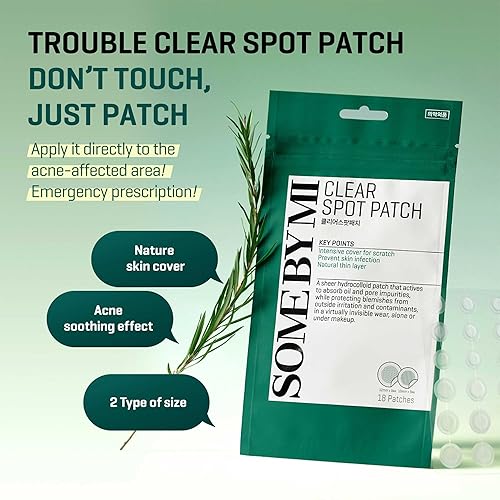Some By Mi 30 Days Miracle Clear Spot Patch  18Counts, 2 Size (10Mm 9Counts, 12Mm 9Counts)  Invisible Spot Sticker For Sensitive