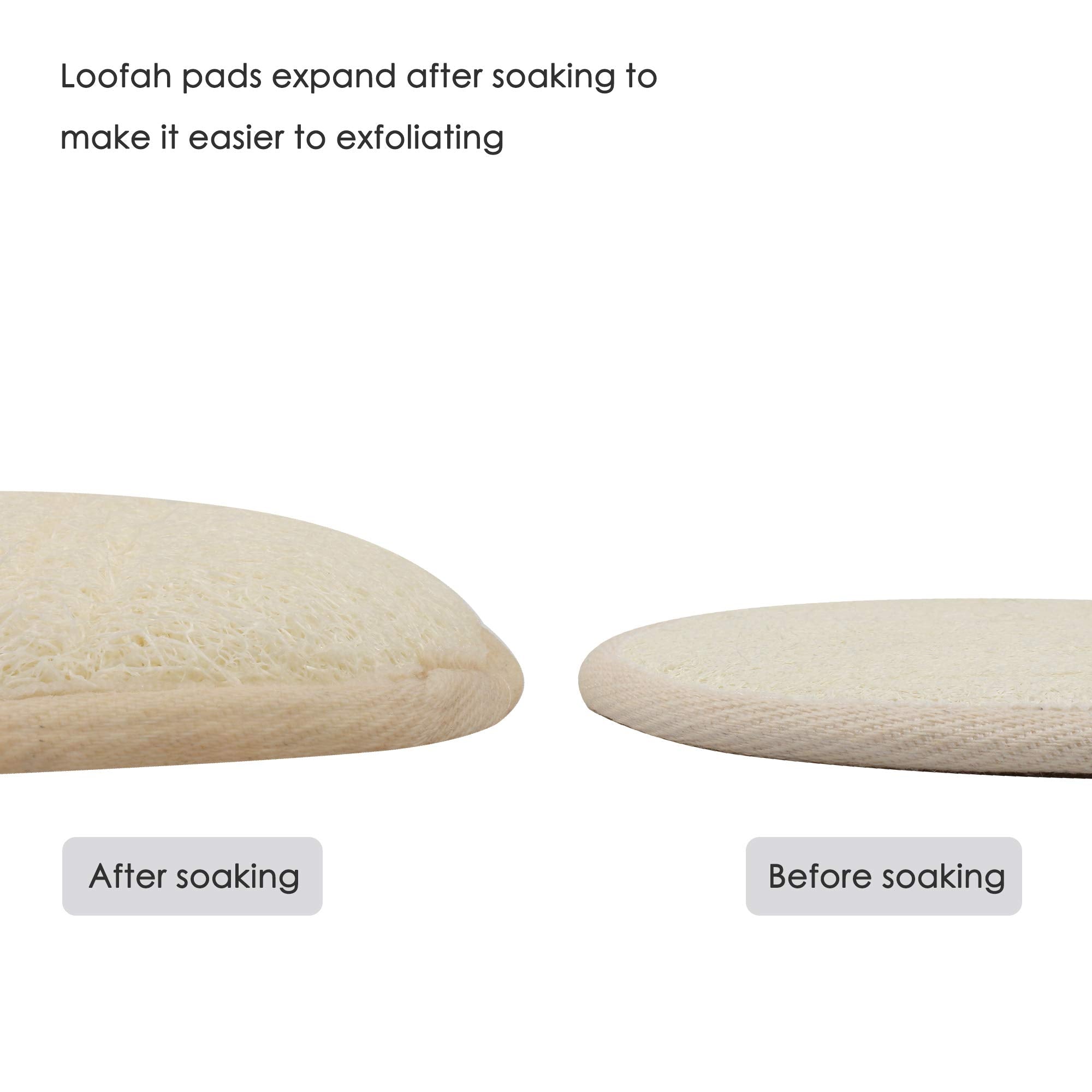 10 Packs Exfoliating Loofah Sponge Pads,Large 4x5.7-100% Natural Luffa and Terry Cloth Materials,Loofa Sponge Scrubber Body Glov
