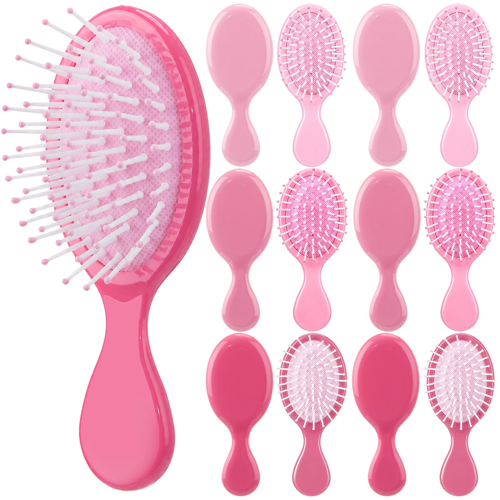 Meanplan 12 Pcs Pink Mini Combs, Mini Travel Hair Brushes, Plastic Soft and Flexible Bristles for All Hair Types for Spa Sleepov