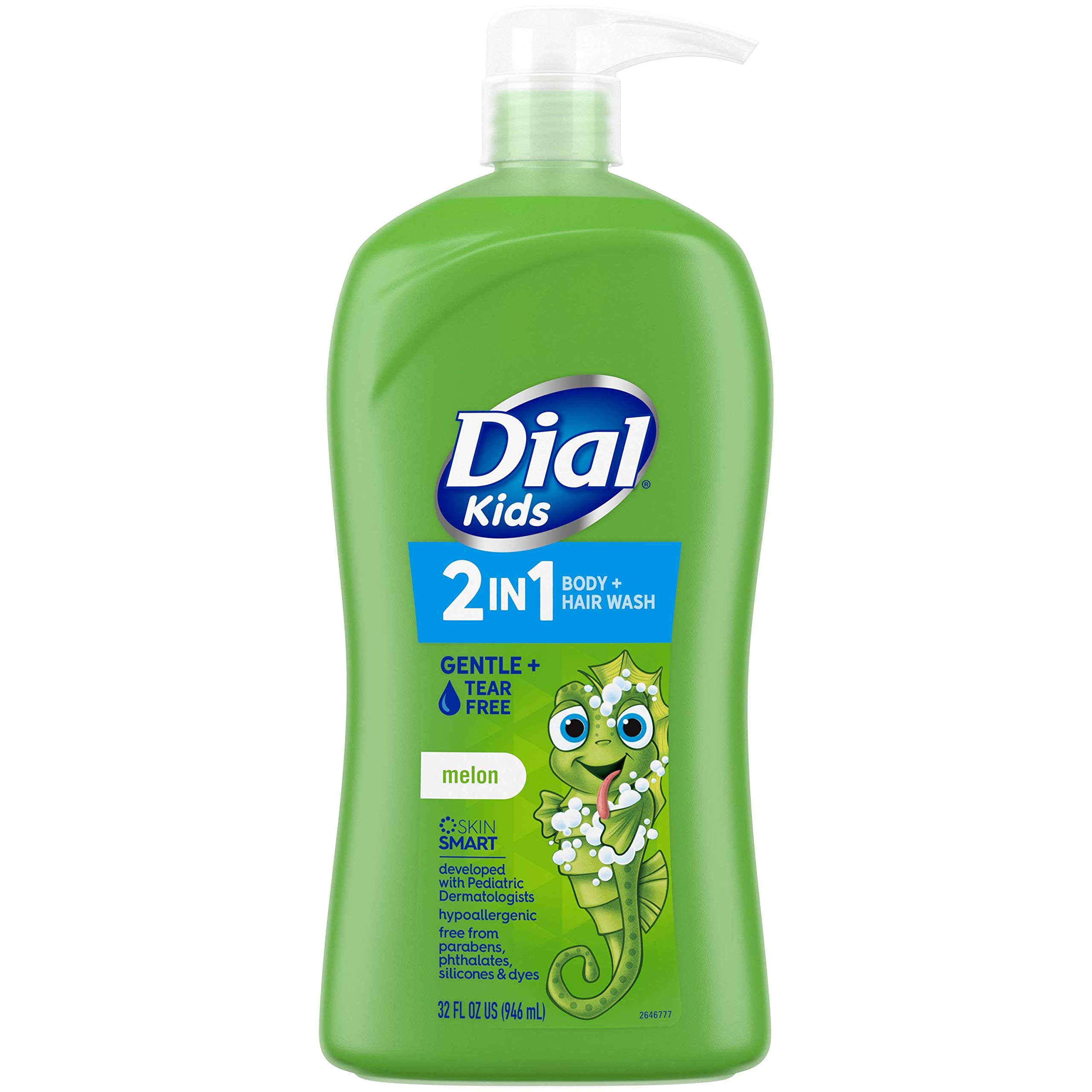 Dial Kids 2-in-1 Body+Hair Wash, Melon, 32 fl oz