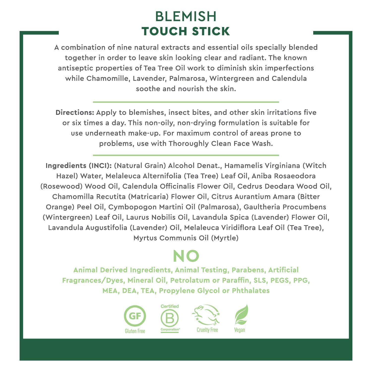 Desert Essence Herbal Blemish Touch Stick with Natural Extracts & Essential Oils - .31 Fl Ounce - Antiseptic Tea Tree Oil - Cham